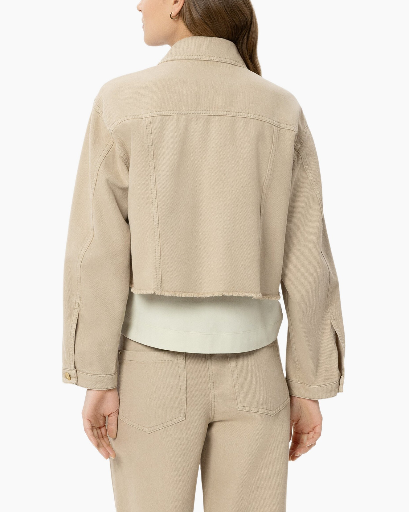 beige, denim, jacket, crop, pockets