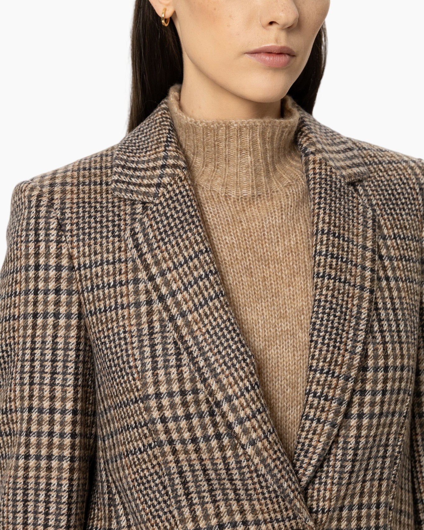 coat, plaid, tweed, houndstooth, camel