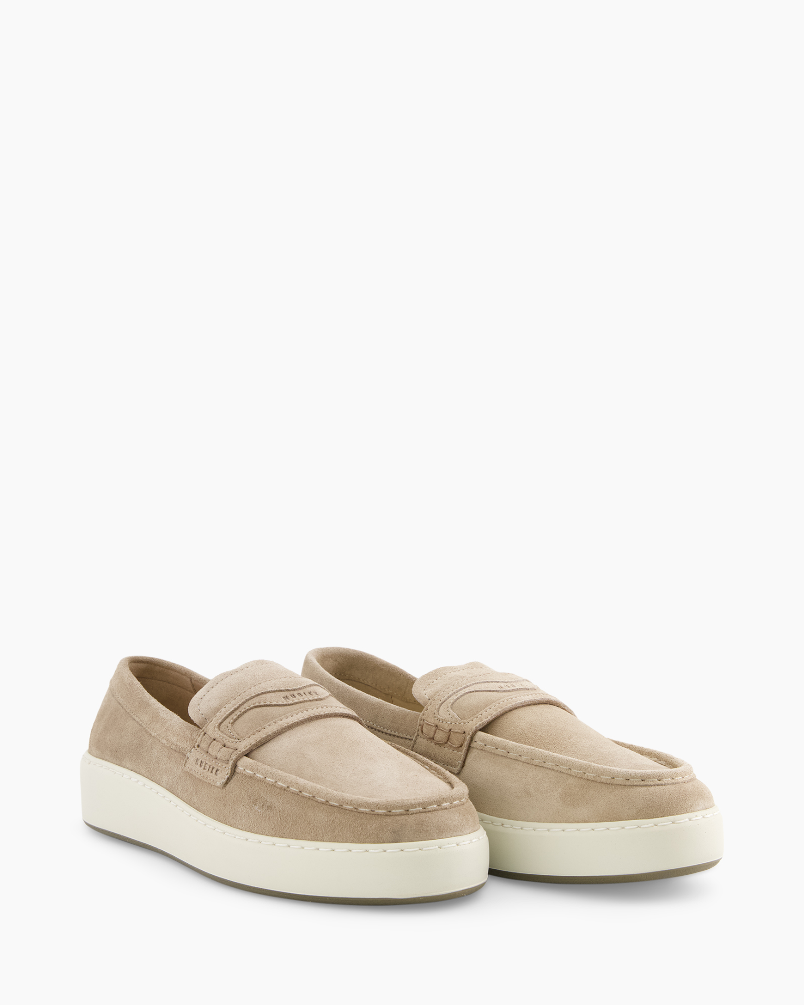 slippers, moccasins, beige, suede, platform