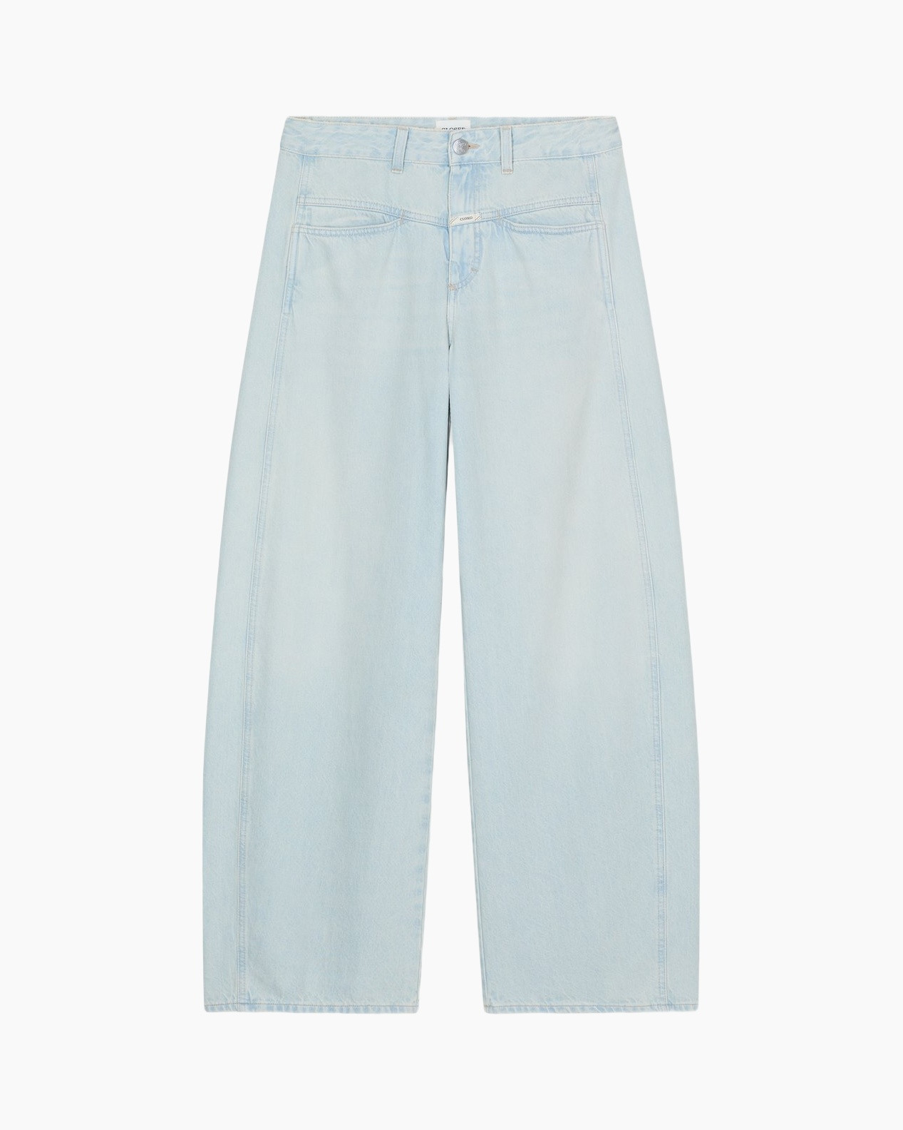 Jeans,  light-blue,  wide-leg,  high-waisted,  denim pants