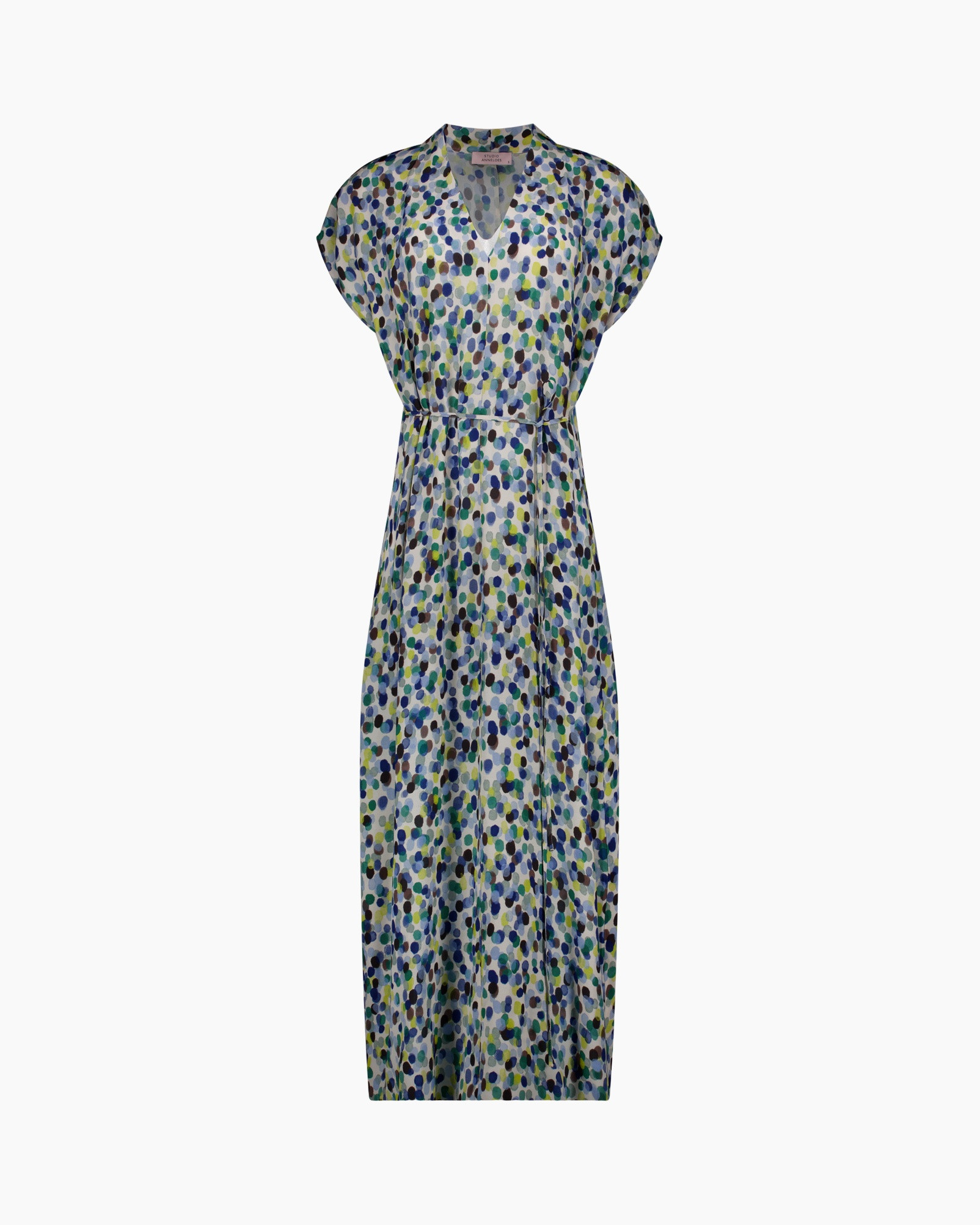 maxi dress, print dress, short sleeve, belted, v-neck