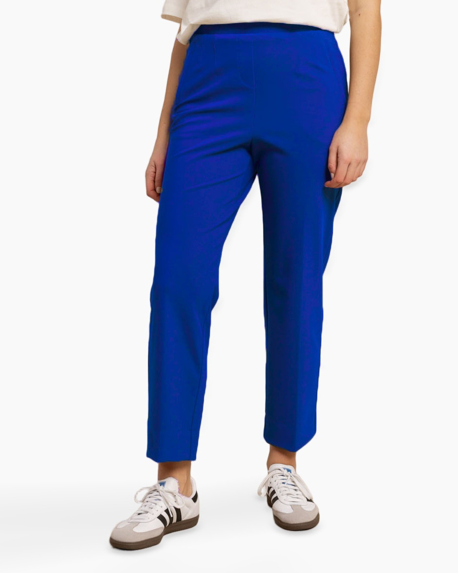 pants, blue, slim, ankle-length, casual