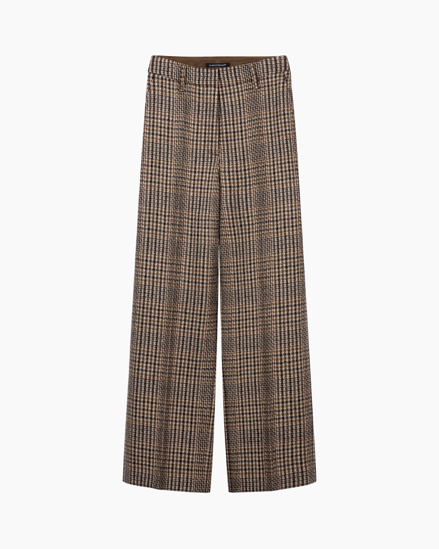 trousers, plaid, checkered, wide-leg, tweed