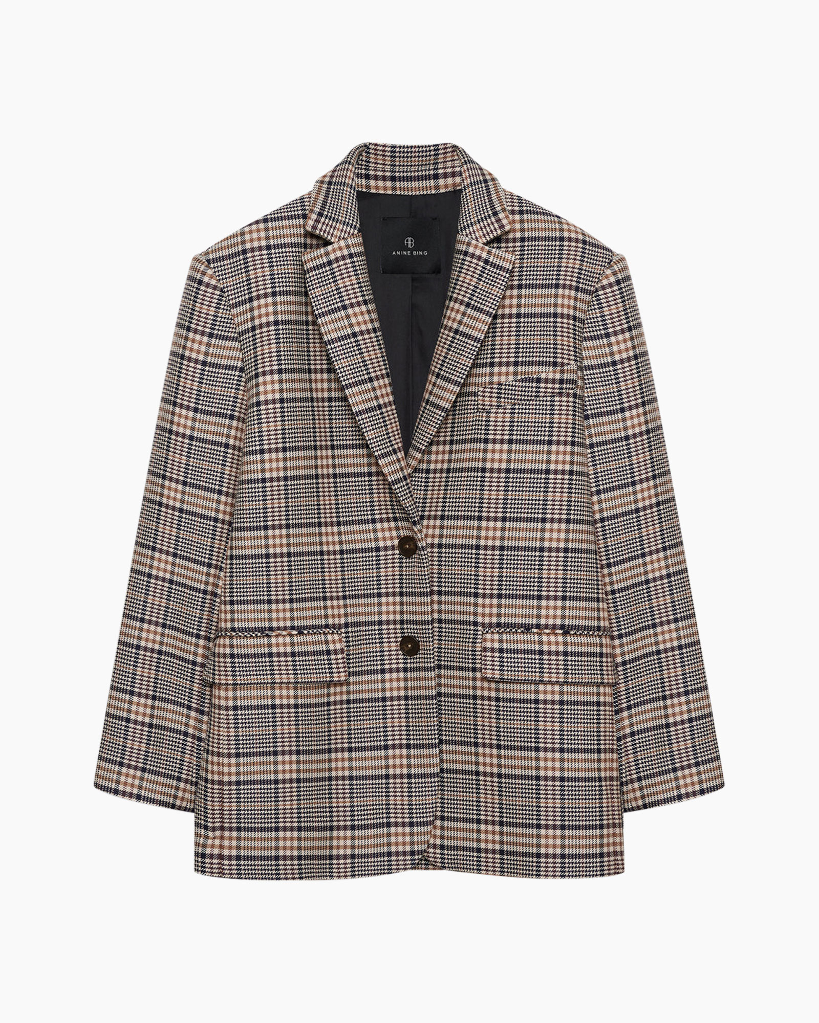 blazer, plaid, checkered, two-button, pockets