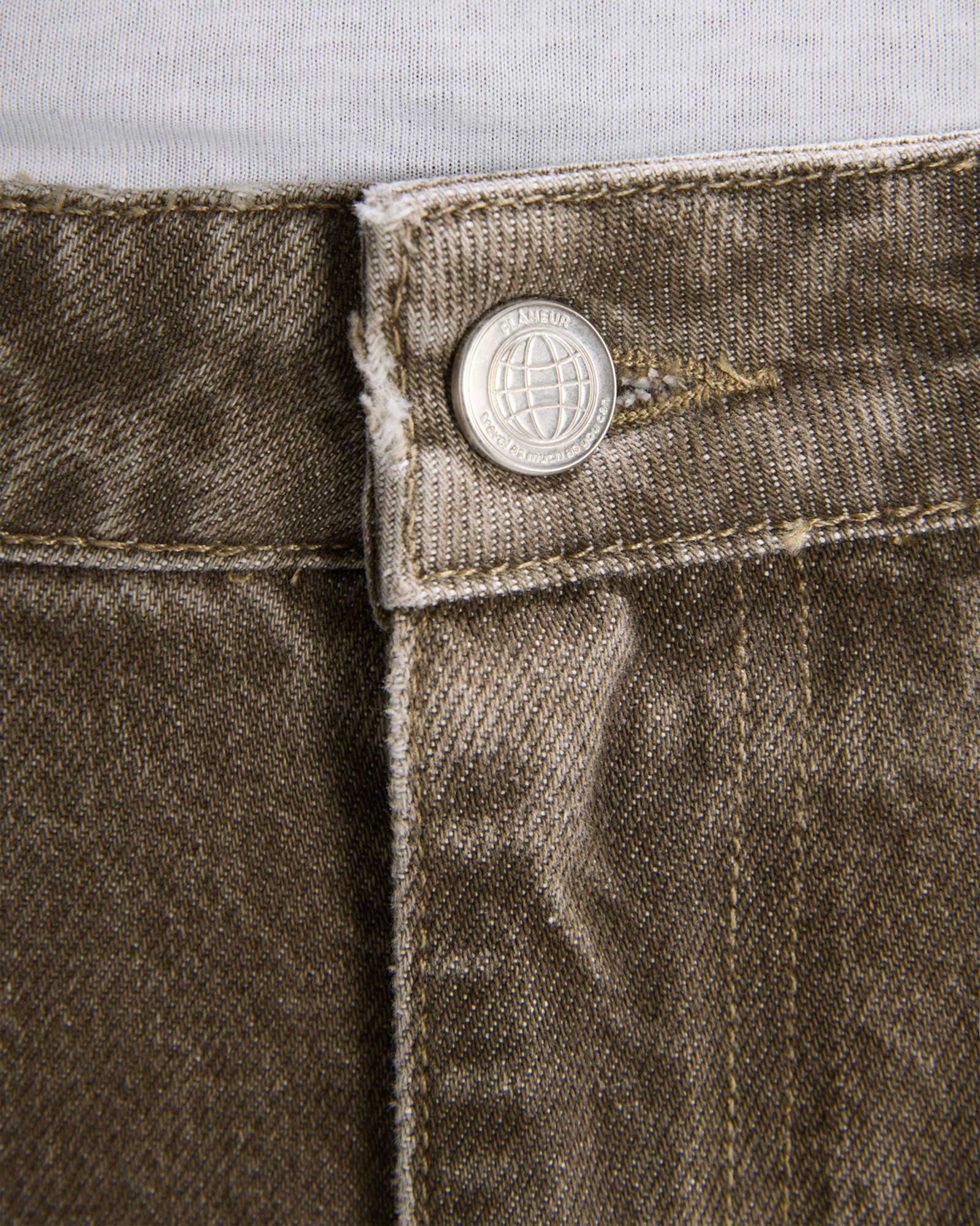 denim, jeans, metal button, brown, stitching