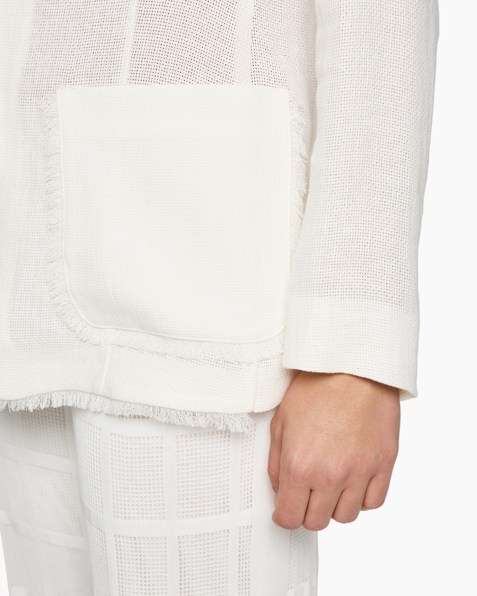 pocket, knit, cardigan, white, mesh
