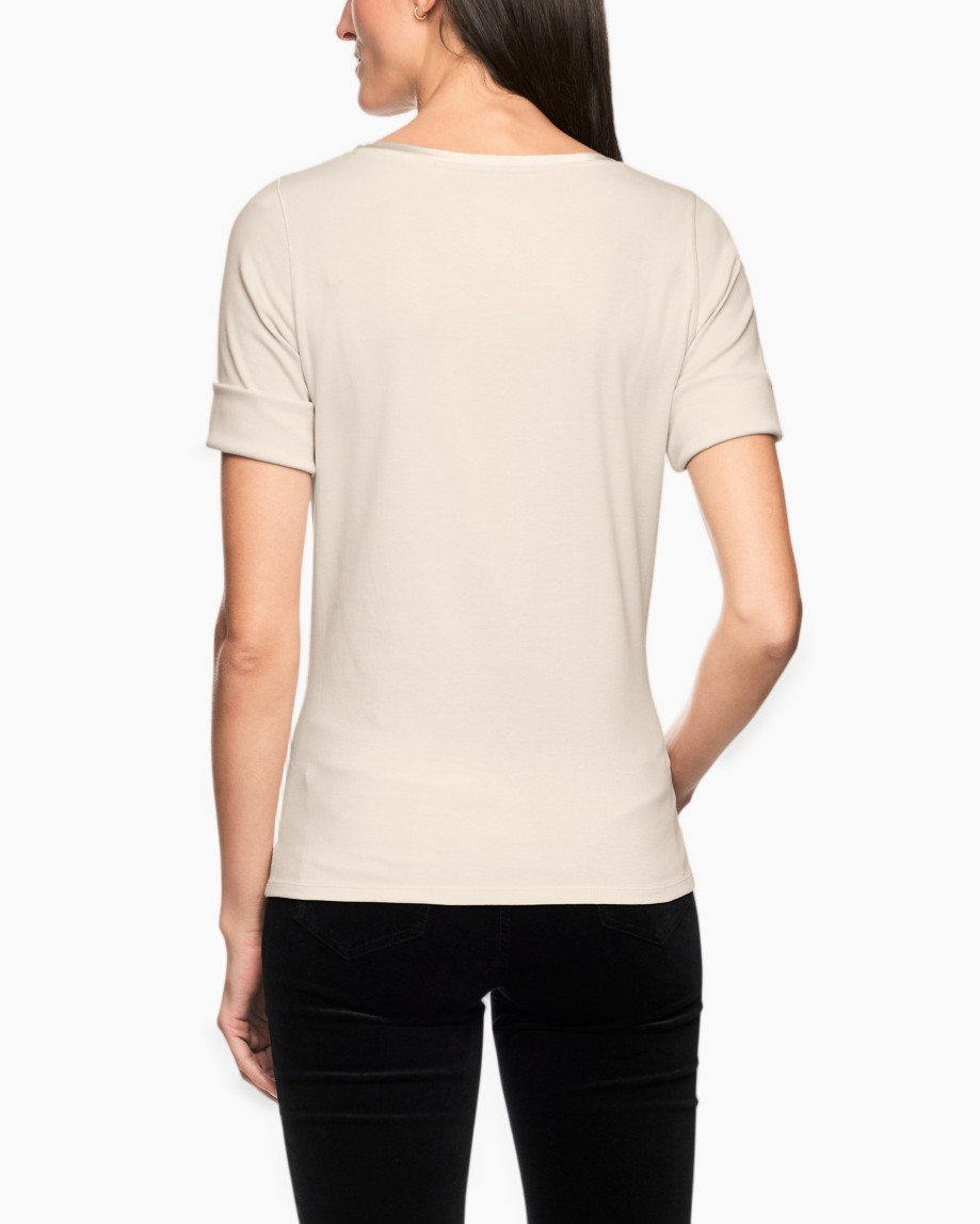 tshirt, short-sleeve, beige, crew-neck, cotton