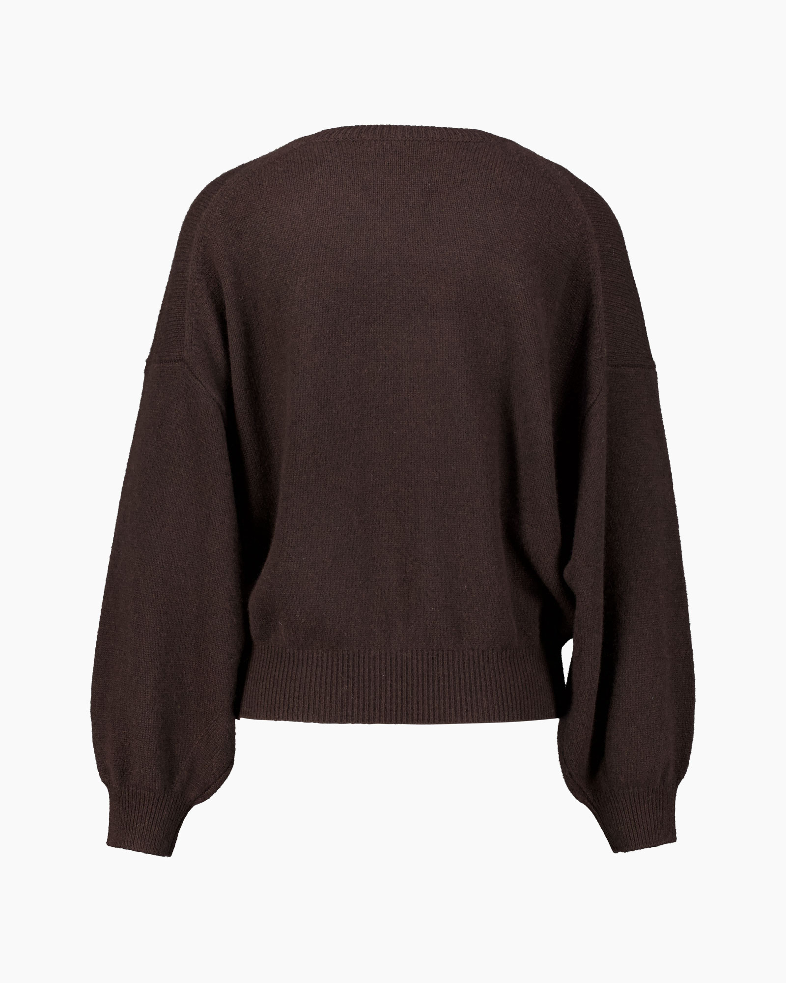 knit sweater, brown, pullover, long sleeves, crew neck