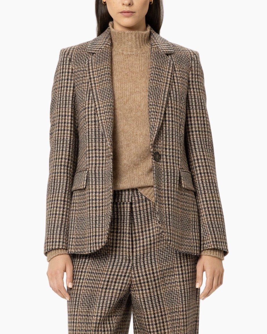 blazer, plaid, houndstooth, checkered, tweed-like