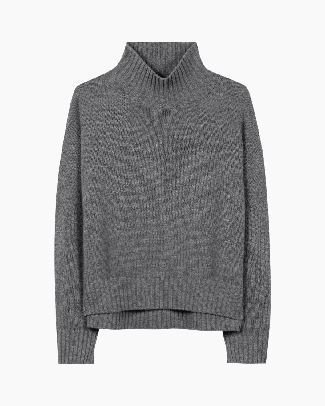 sweater, turtleneck, knit, gray, pullover