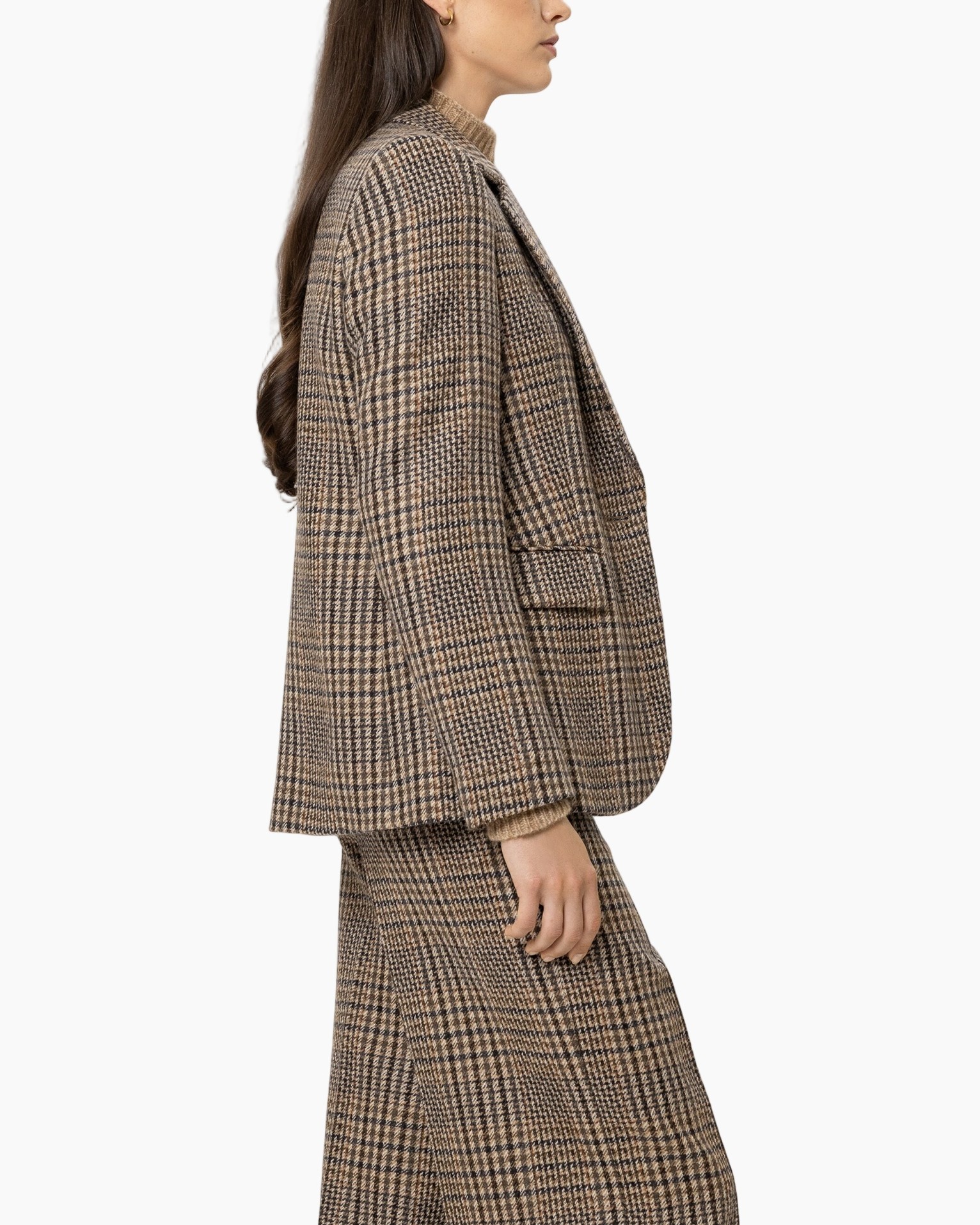 blazer, plaid, checkered, jacket, women