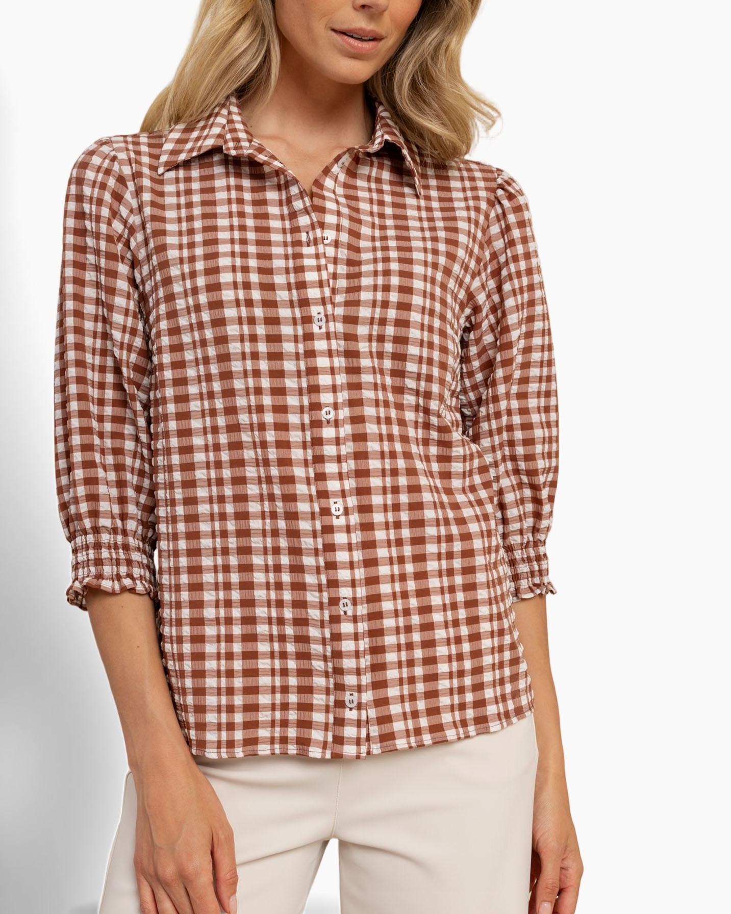 checkered shirt, gingham, button-down, long sleeve, collared shirt