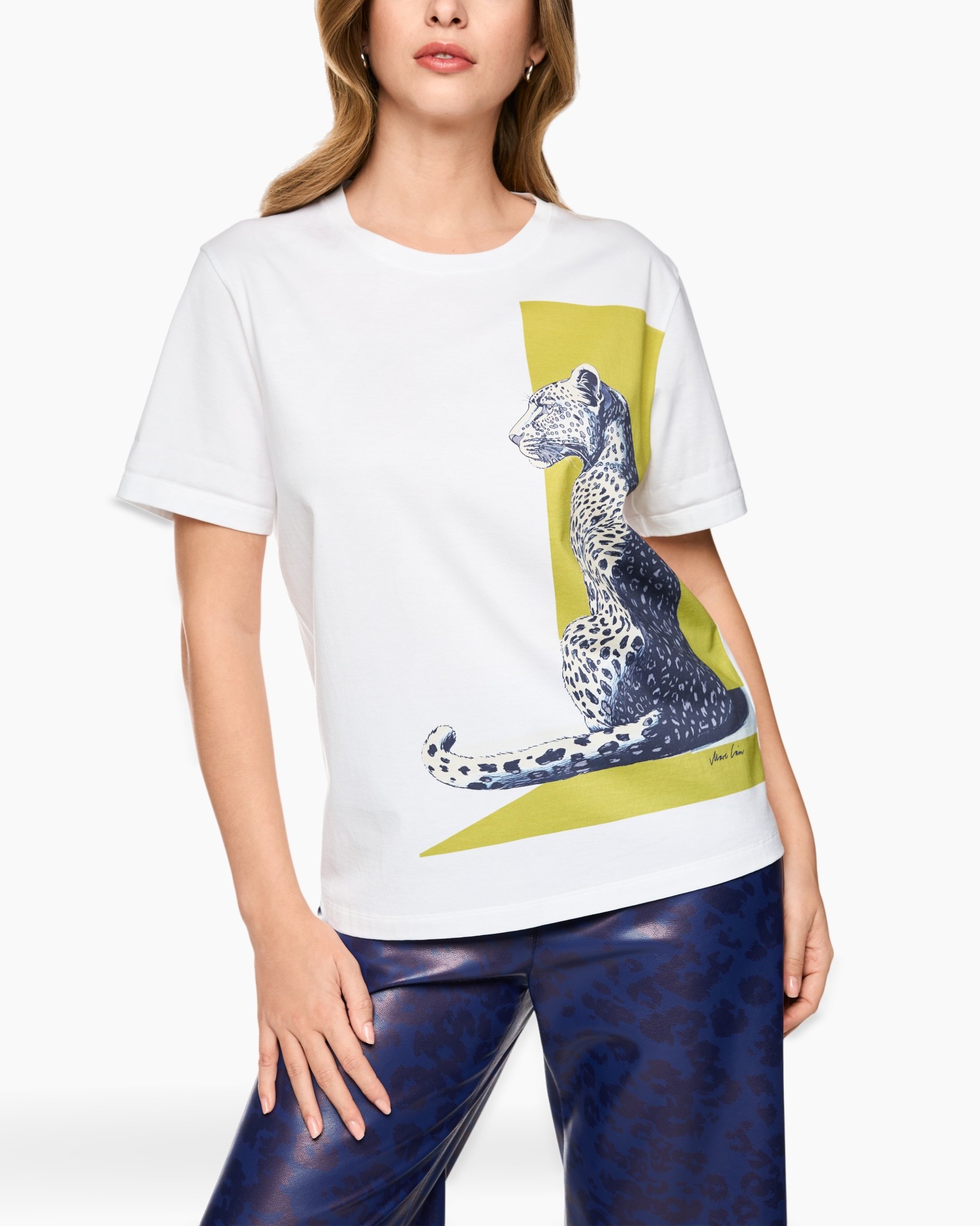 t-shirt, leopard, graphic, short sleeve, white