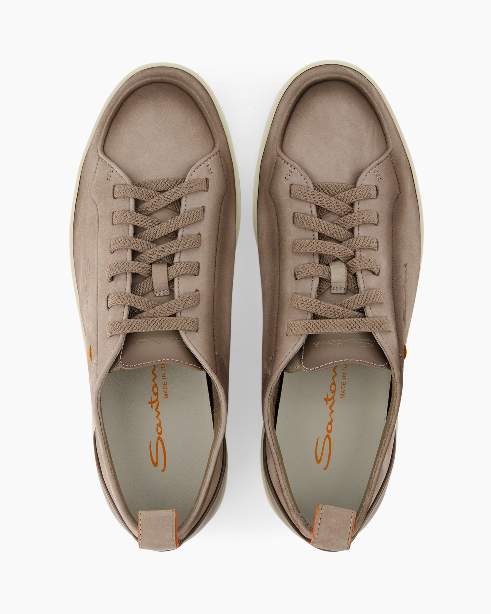 shoe, sneakers, leather, taupe, laces