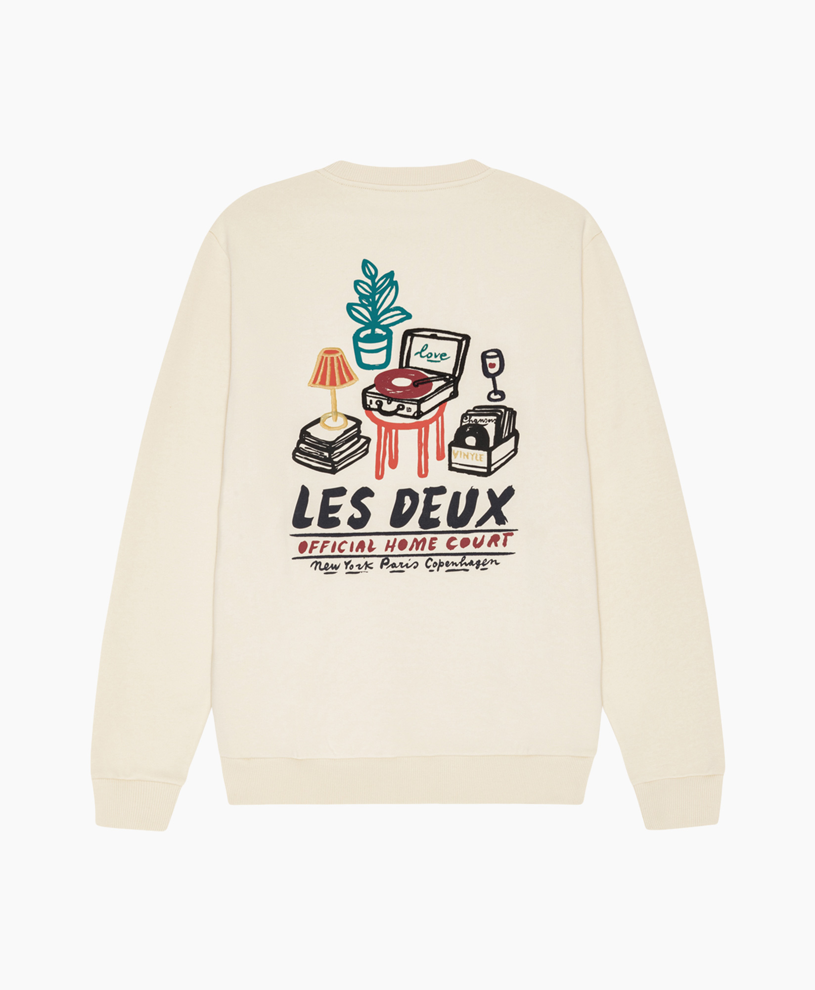 crewneck, sweatshirt, graphic, beige, illustration
