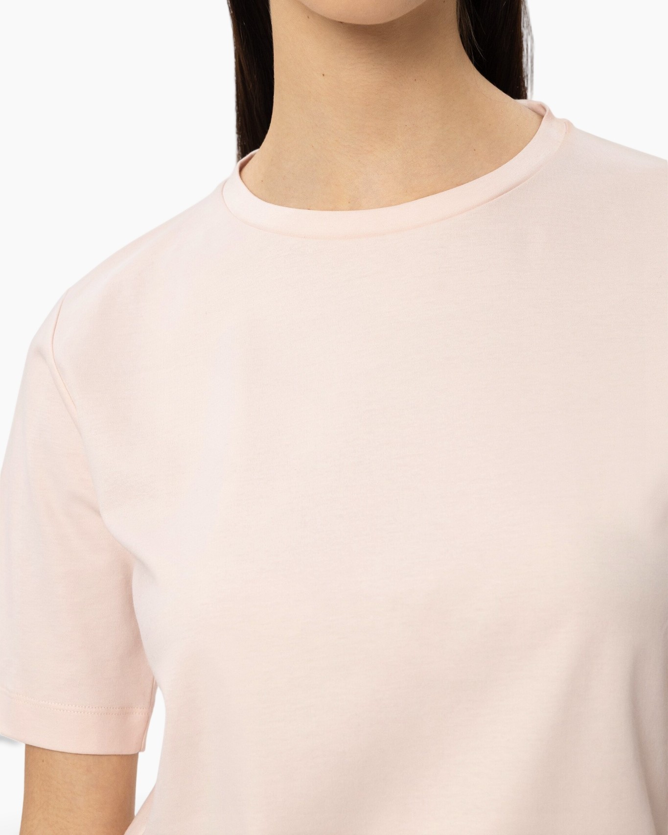 t-shirt, short sleeve, crew neck, light pink, cotton