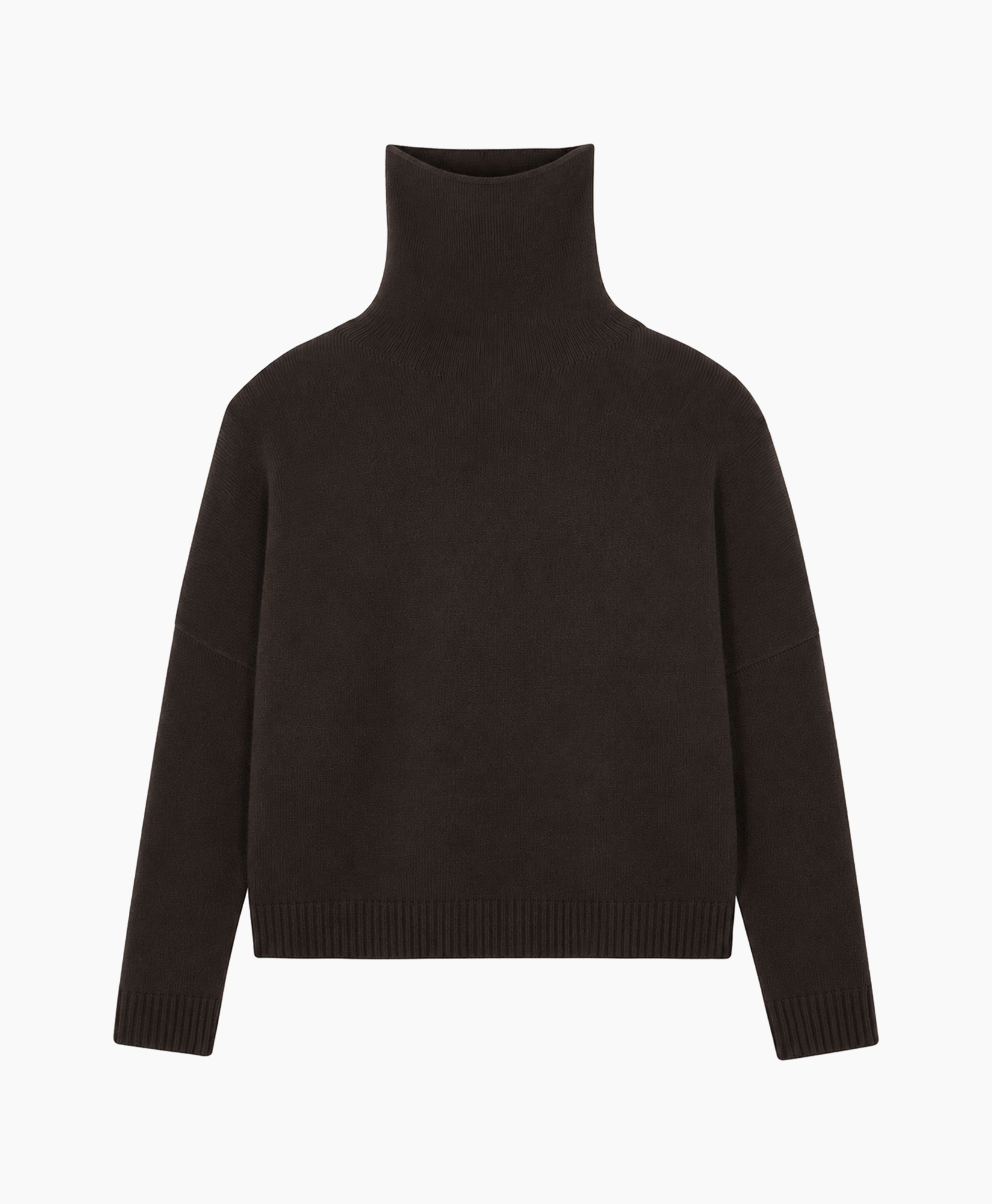 turtleneck, knitwear, sweater, dark brown, long-sleeve