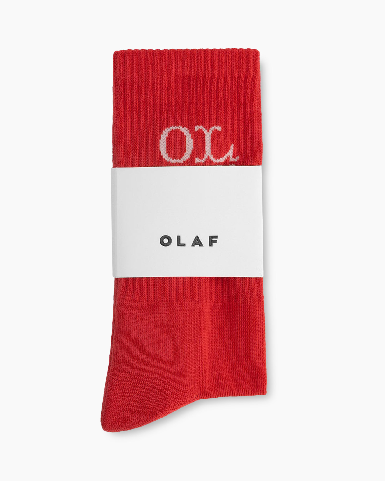 socks, crew socks, red, ribbed, logo