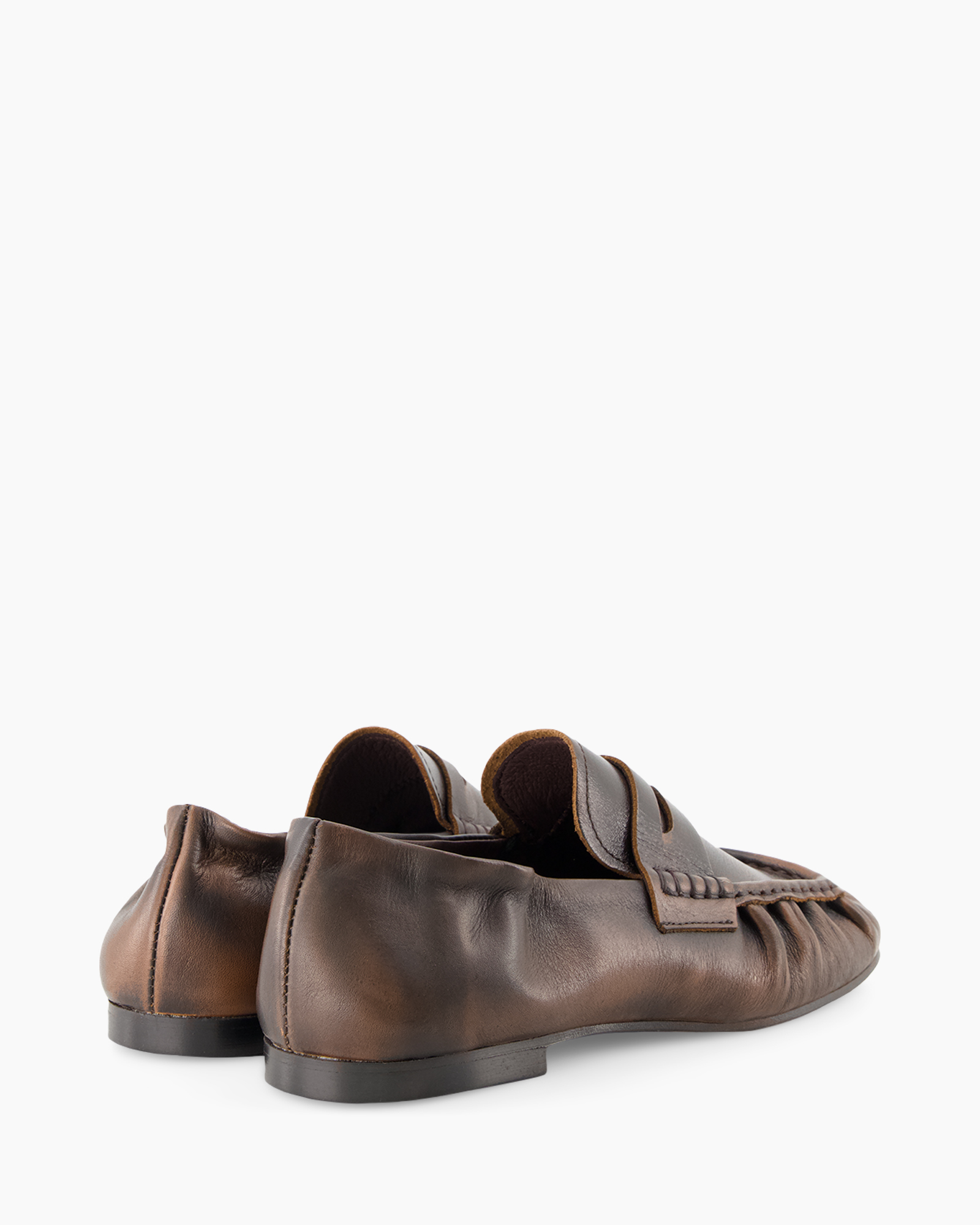leather shoe, brown, moccasin, slip-on, handmade