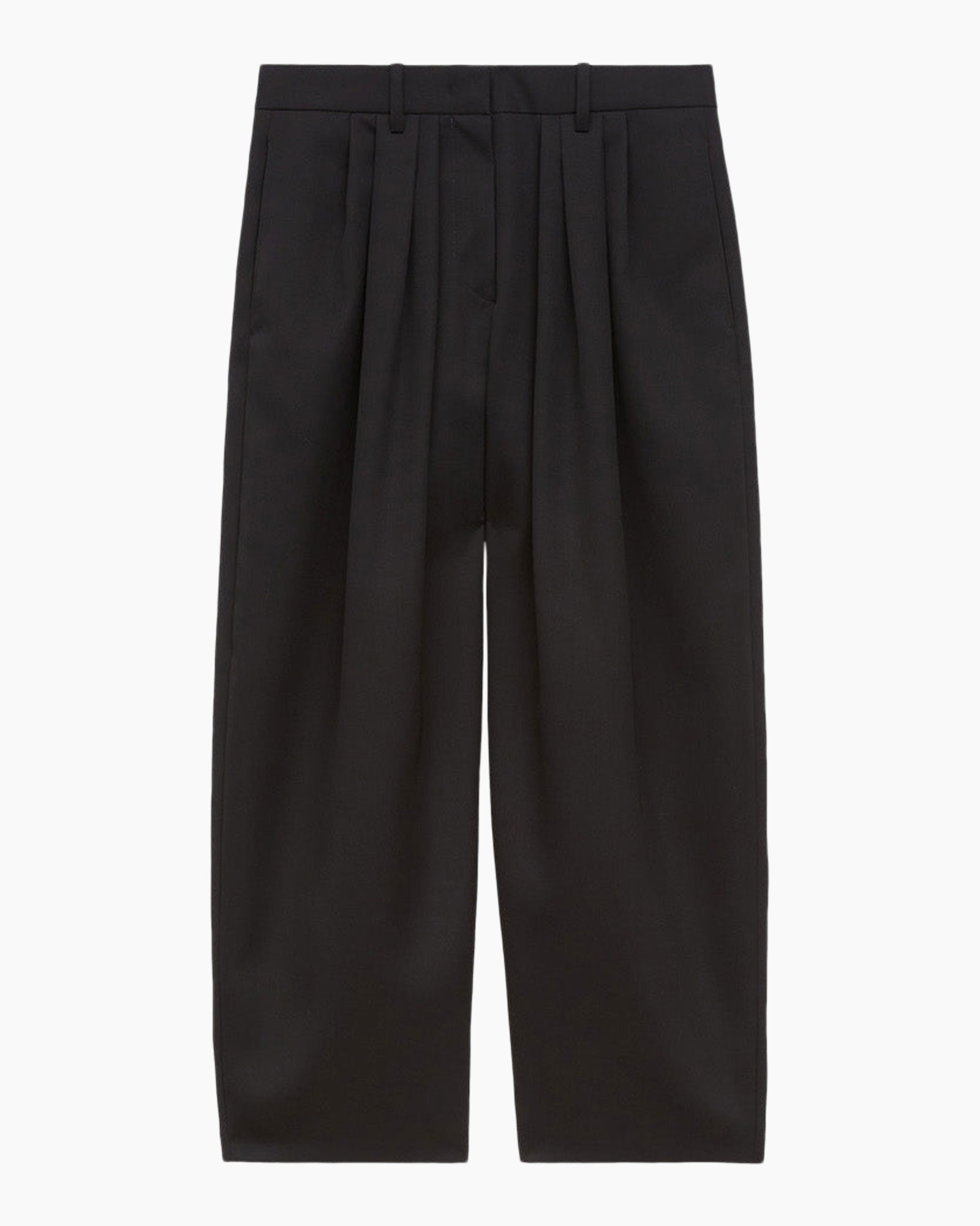 pants, trousers, black, pleated, high-waist