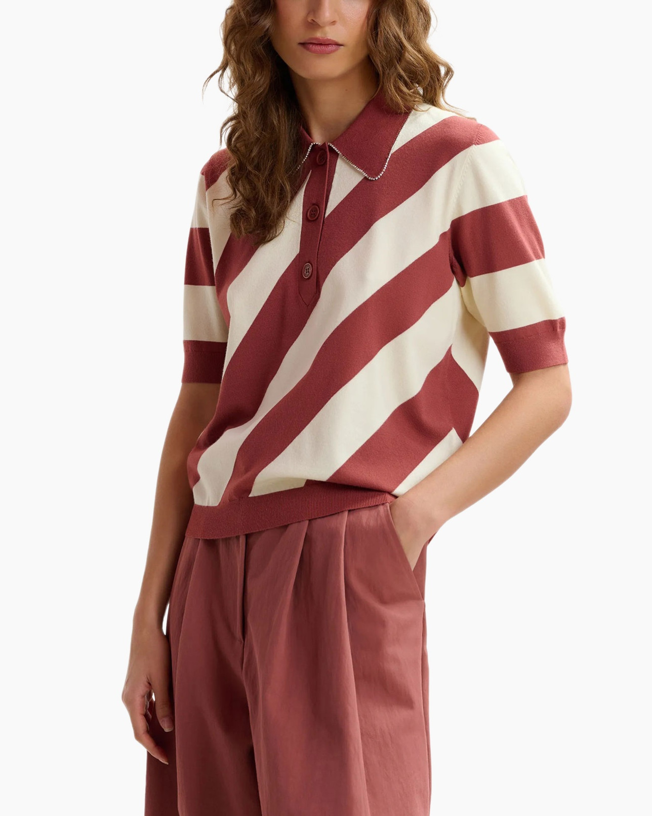 polo,  striped,  short-sleeve,  knit,  polo shirt