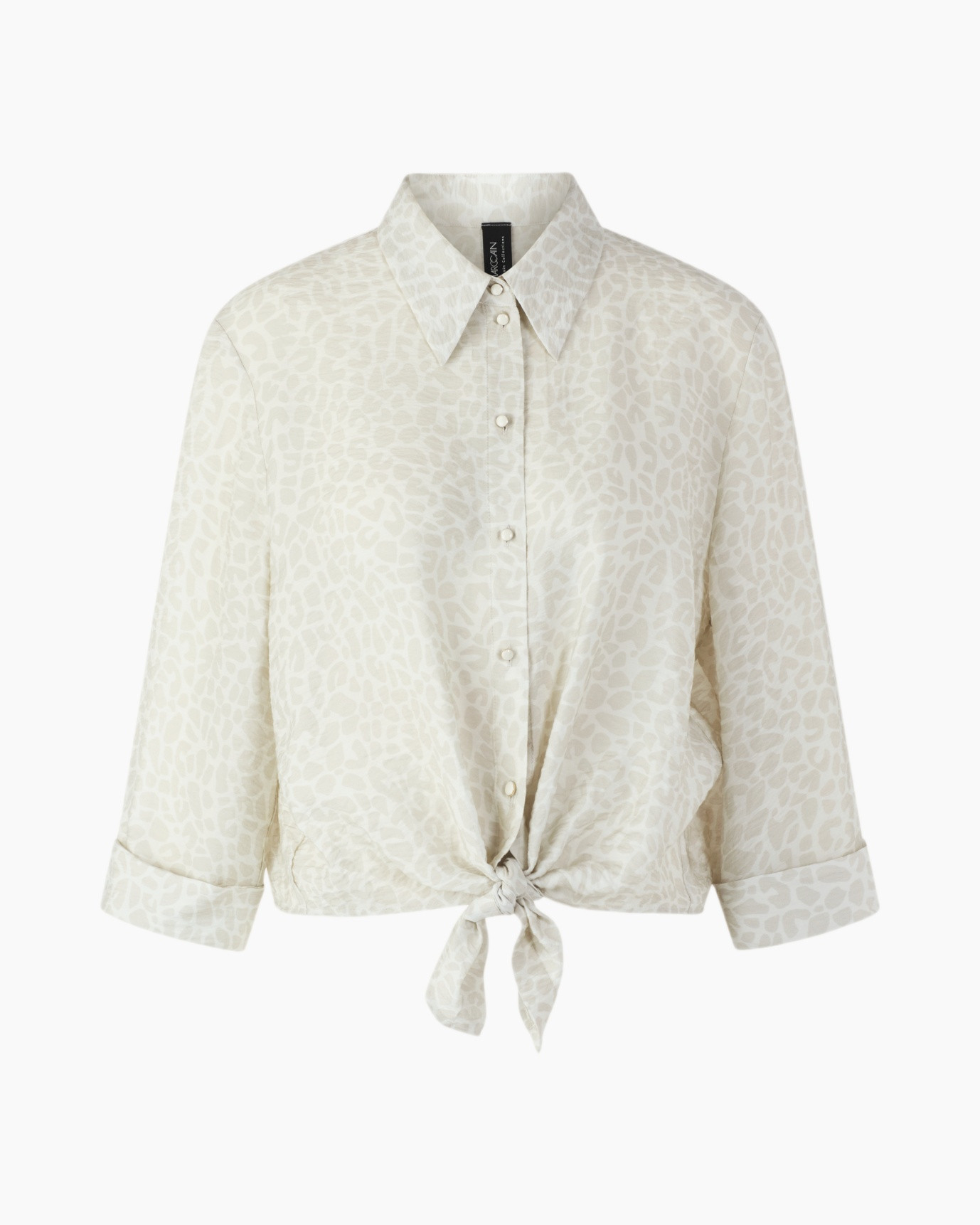 shirt, blouse, knotted front, collared, long sleeve