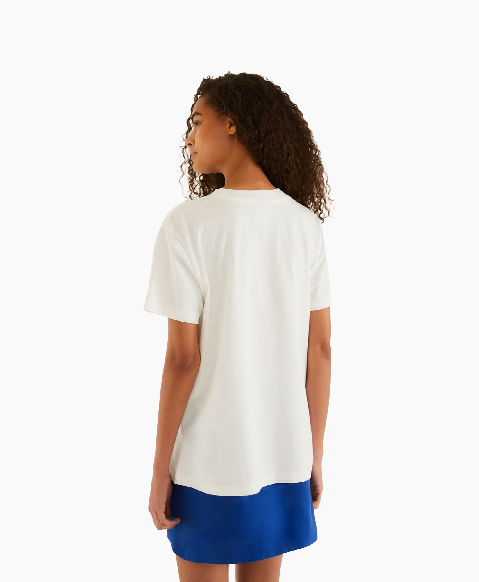 t-shirt, short sleeves, white, back view, casual