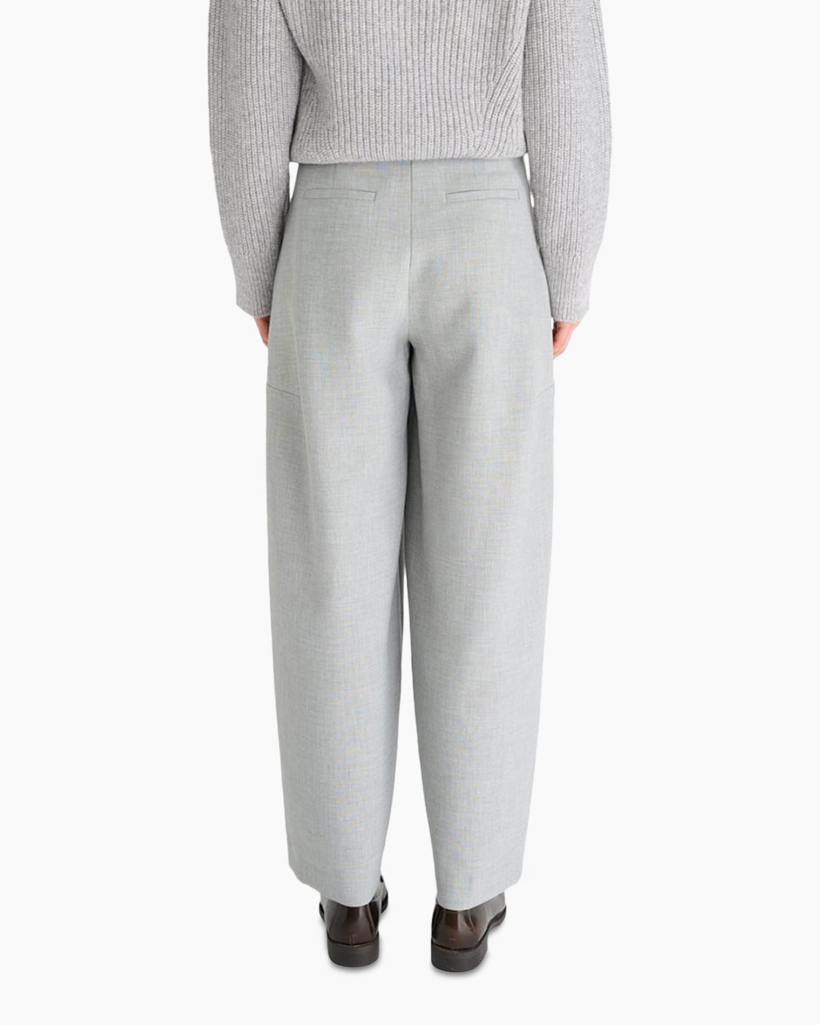 pants, trousers, gray, wide-leg, slack