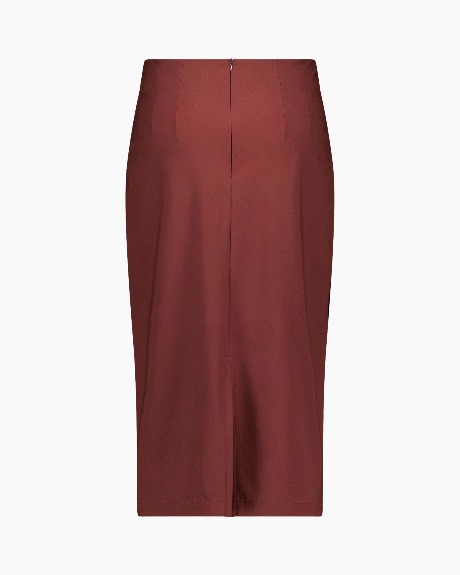 skirt, midi, solid, brown, high-waist