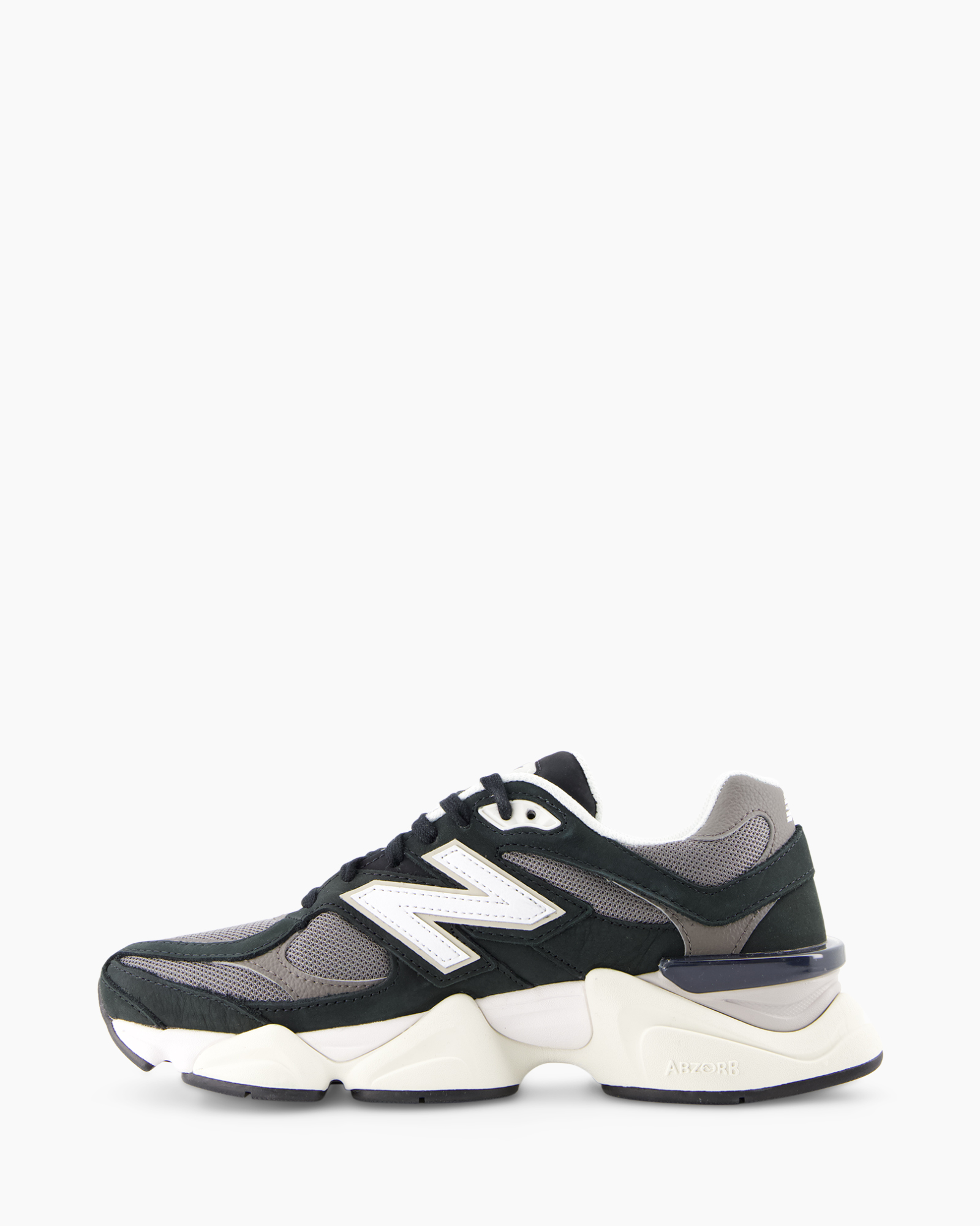 sneaker, running shoe, mesh, chunky sole, dark green