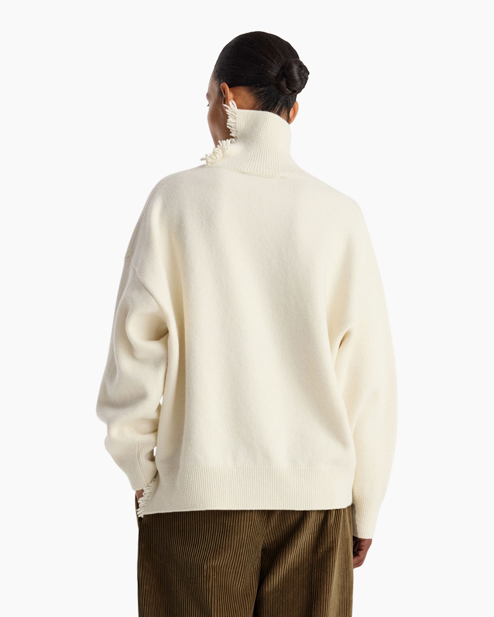 turtleneck, cream sweater, knit, oversized, pullover