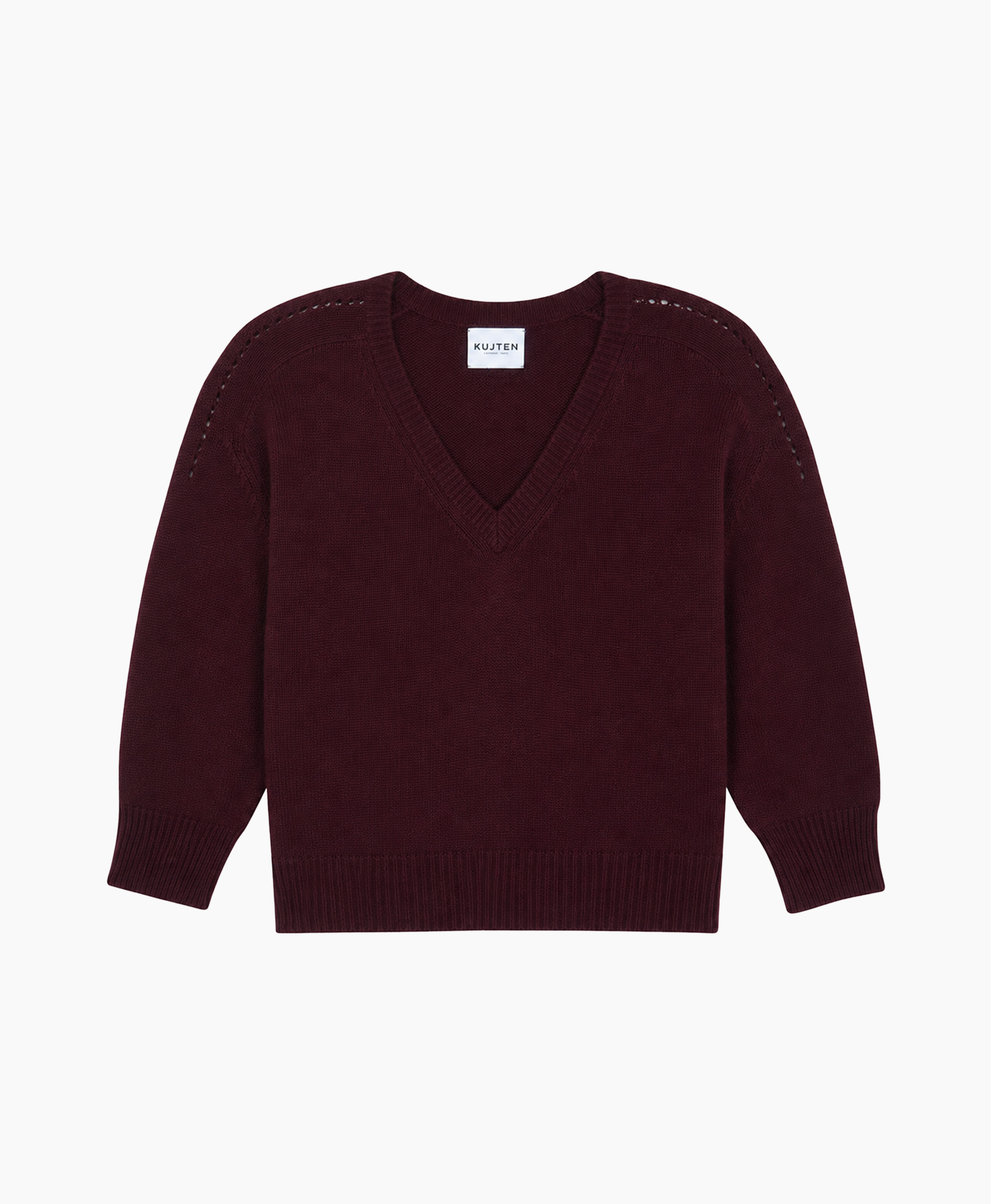 pullover, sweater, v-neck, maroon, knit