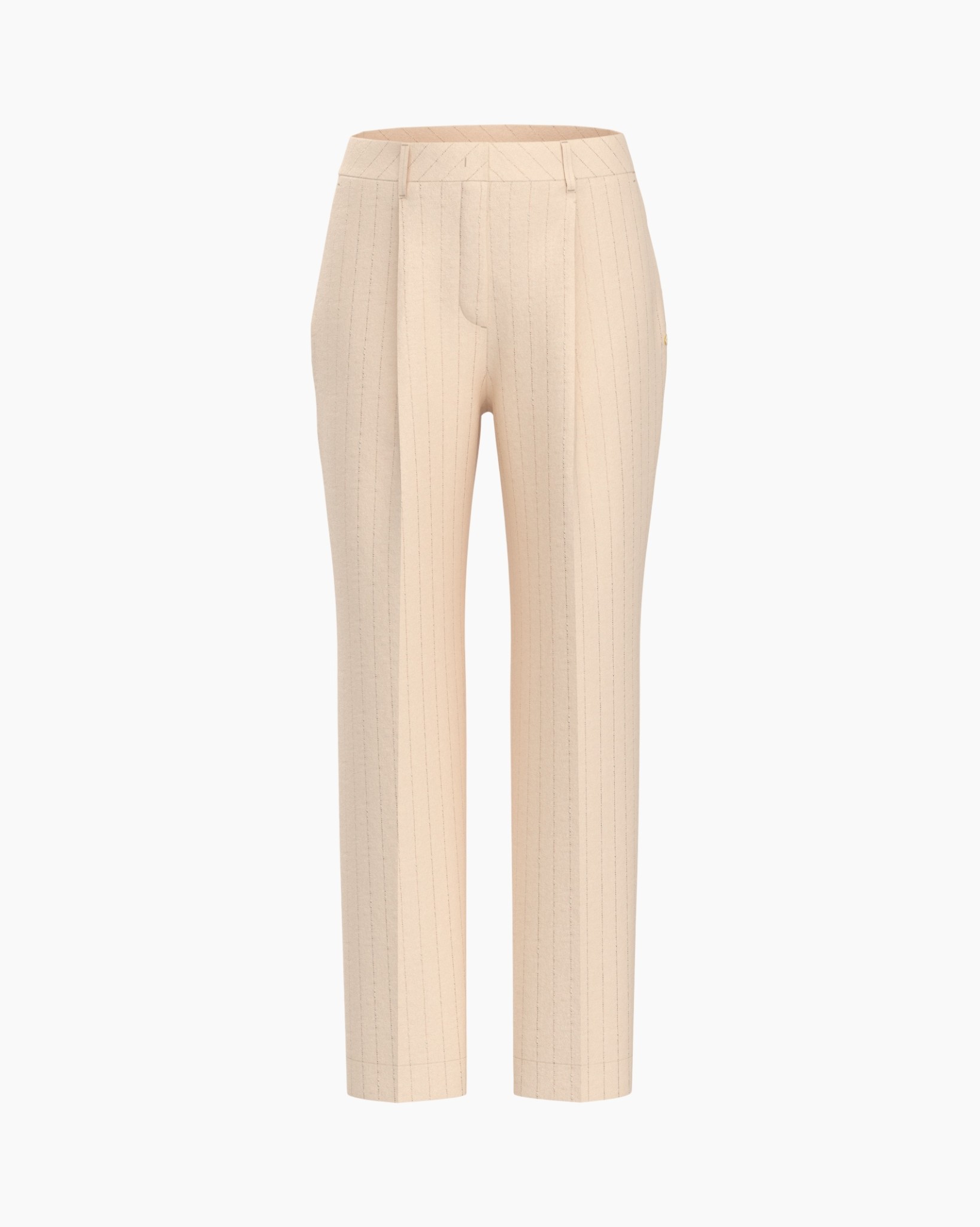 pinstripe, beige, trousers, formal, slim-fit