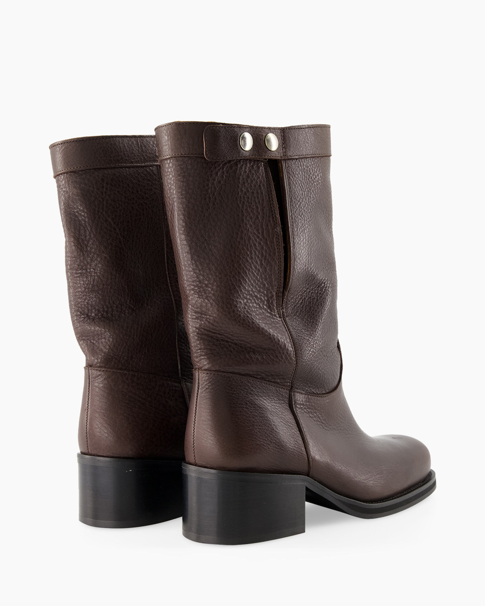 boots, knee-high, brown, leather, heel