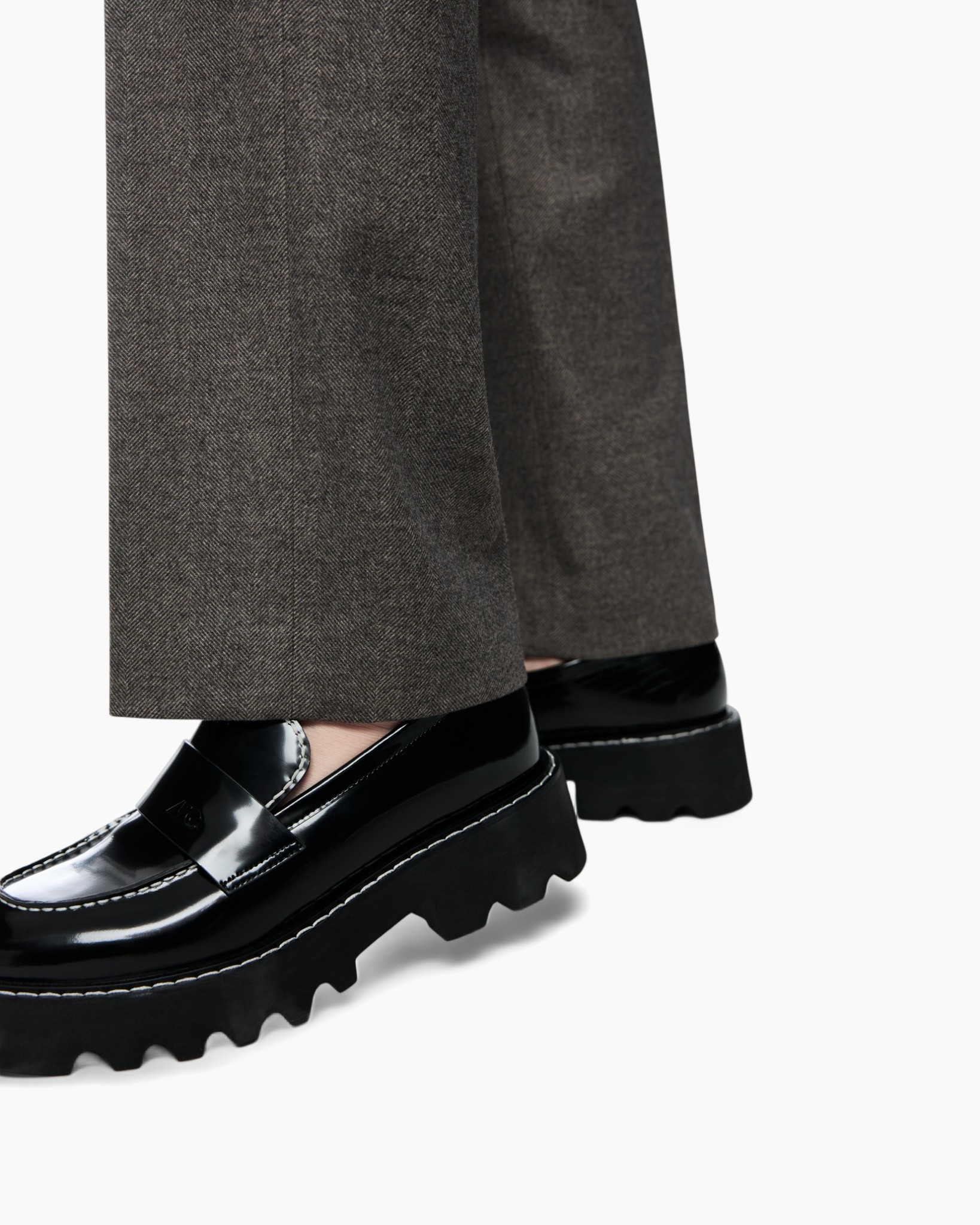 loafers, black, patent leather, slip-on, chunky sole