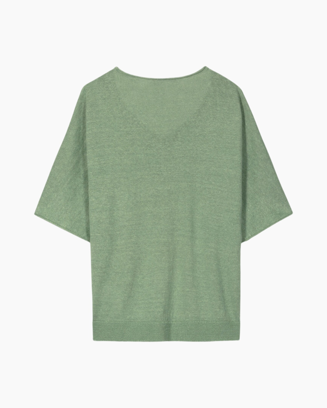 green, top, knit, short-sleeve, pullover