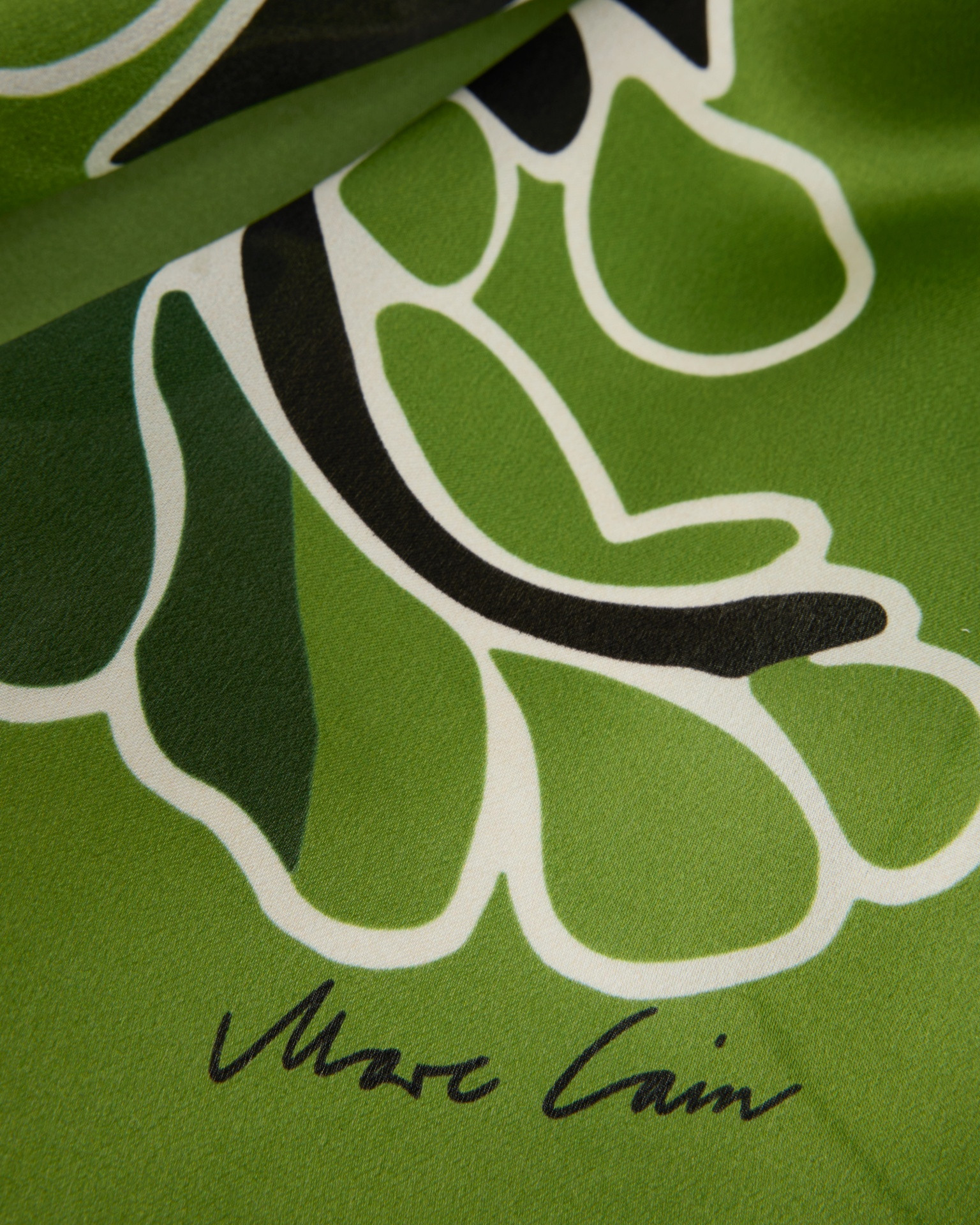 scarf, green, silk, pattern, square scarf