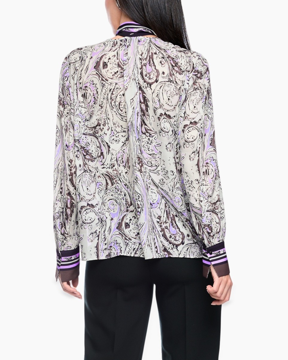 blouse, paisley, longsleeve, silk, purple