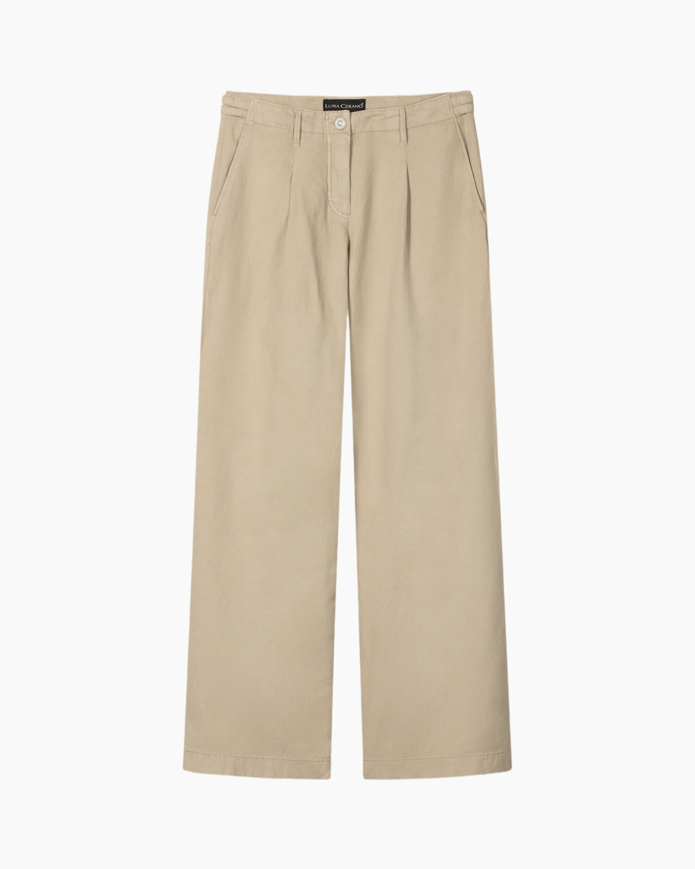 pants, trousers, beige, wide-leg, front-pleat