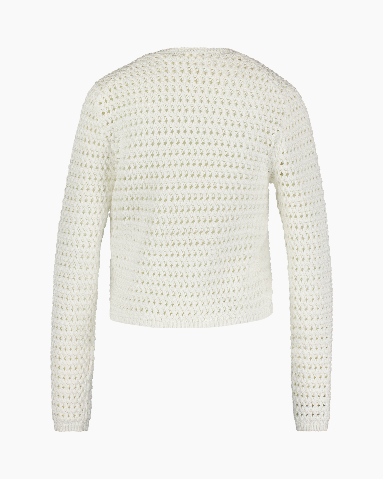 cardigan, knit, openwork, crewneck, logo