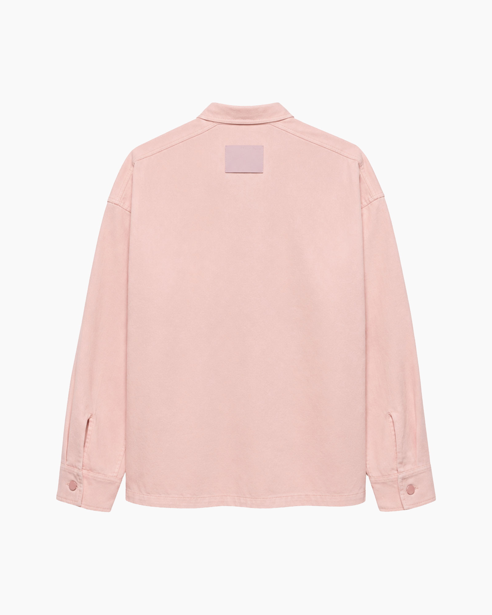 shirt, pink, long-sleeve, collar, back patch