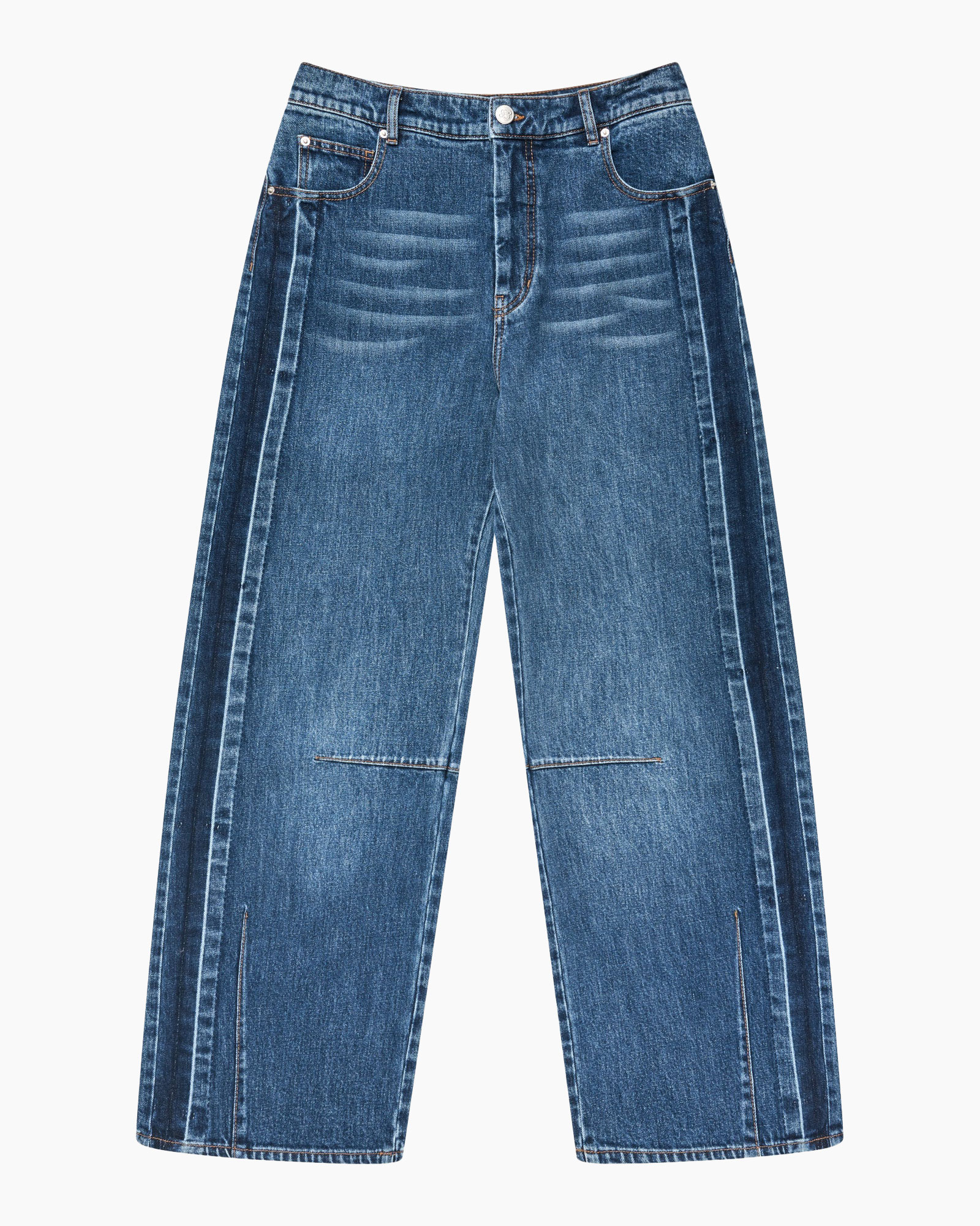 jeans, denim, wide-leg, distressed, pocket details
