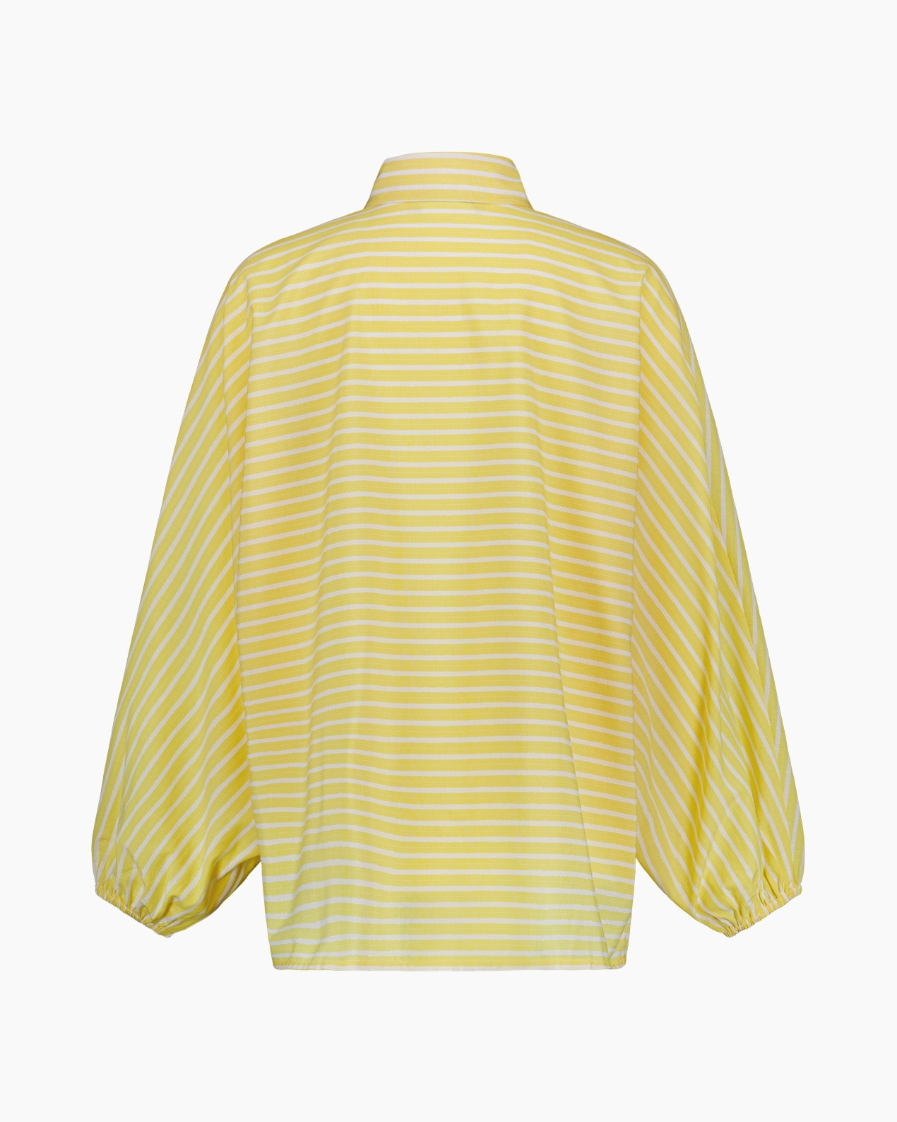 striped, yellow, long-sleeve, collar, blouse