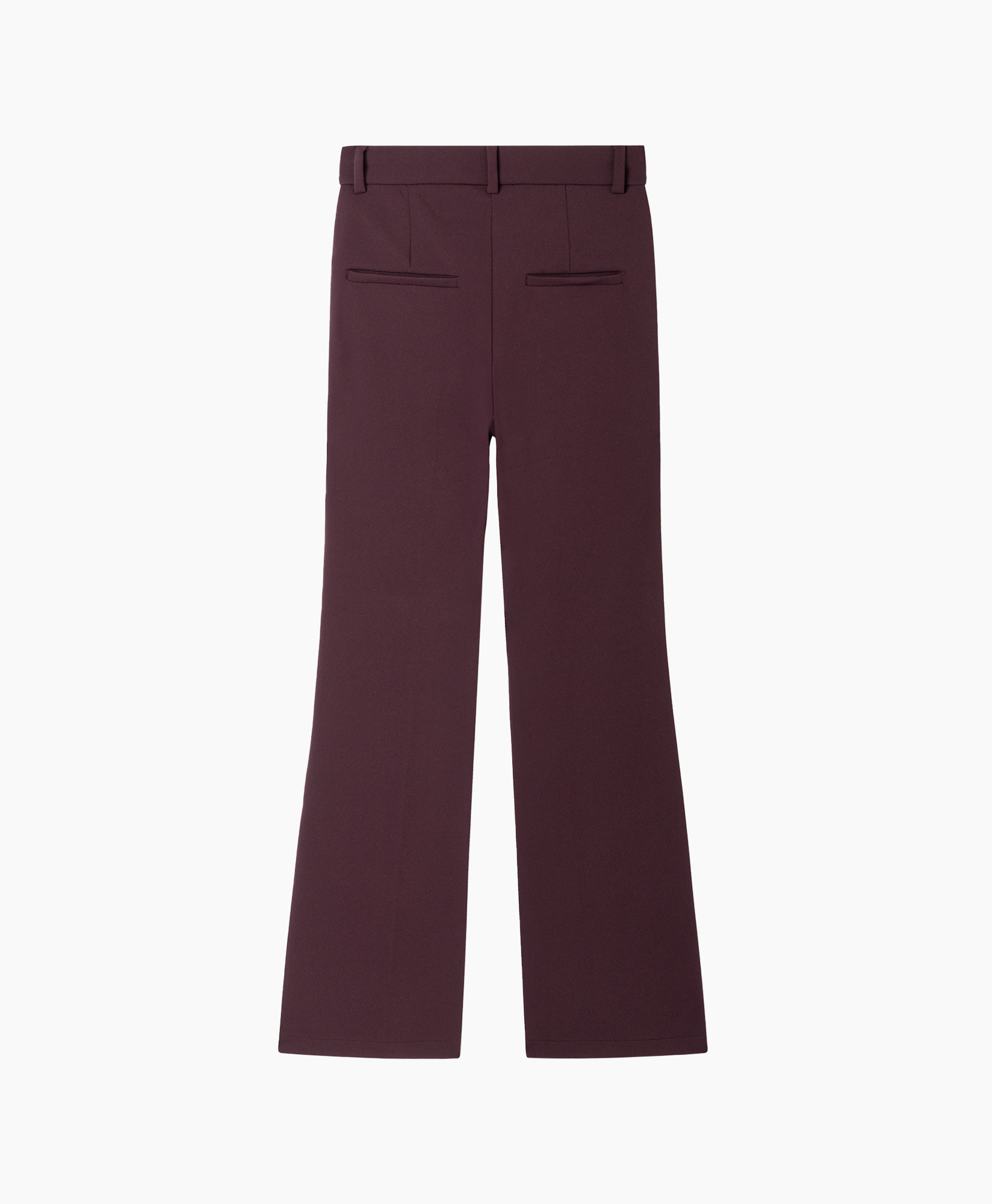 pants, trousers, wide-leg, burgundy, back pockets