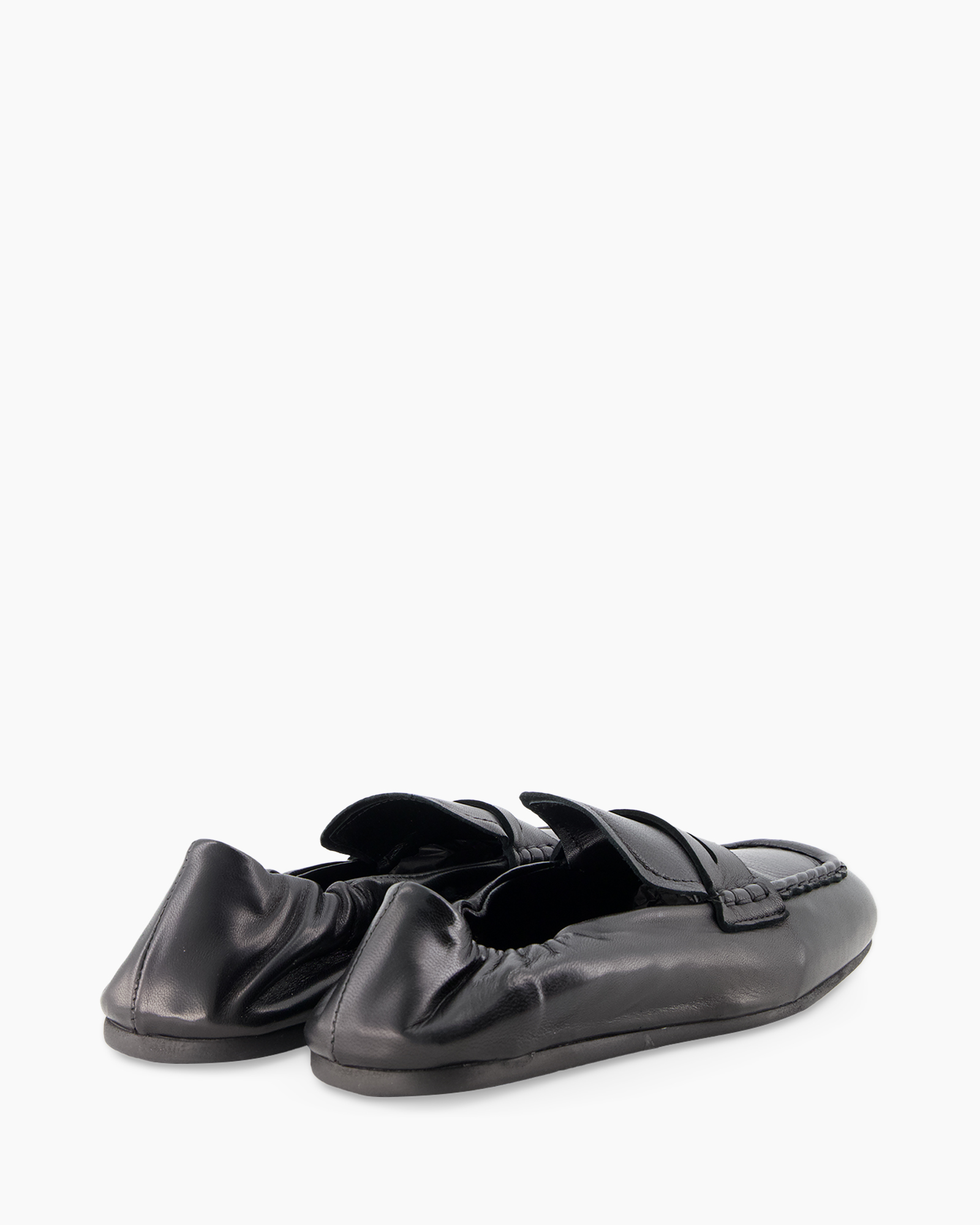 slippers, moccasins, backless, black, leather