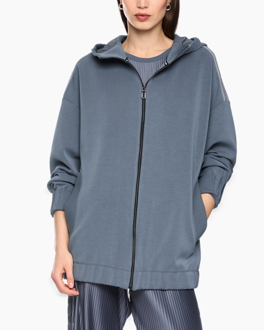 hoodie, zipper, blue, oversized, pocket