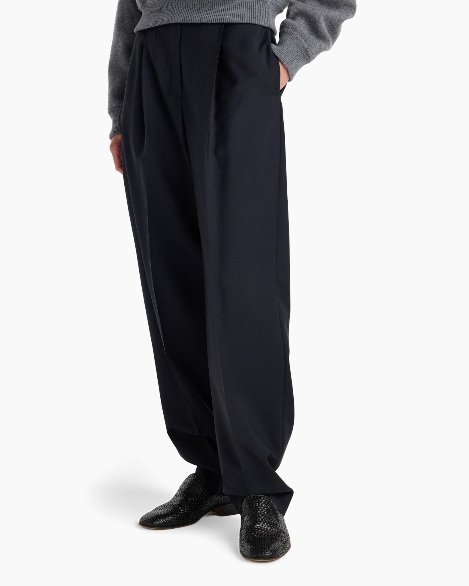 pants, trousers, wide-leg, black, school-portrait
