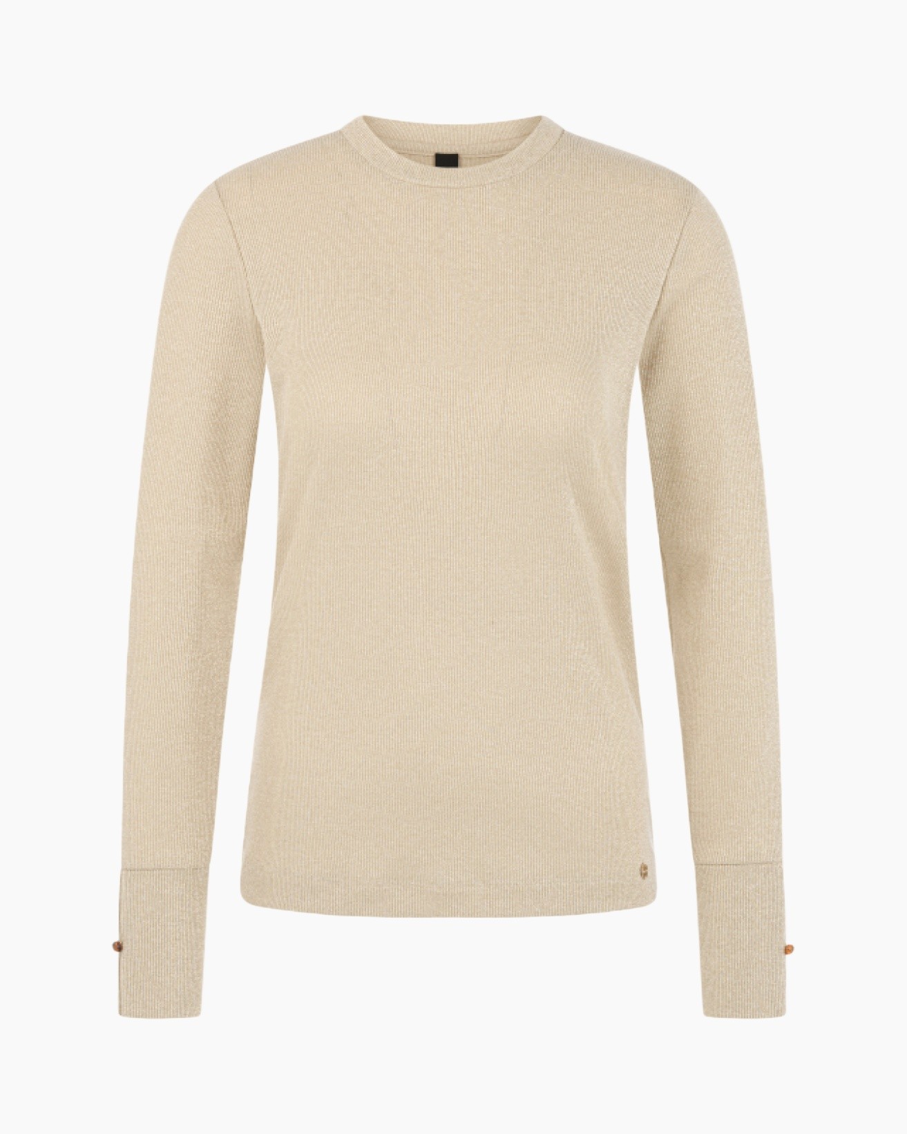 beige, knit, sweater, long sleeves, crew neck