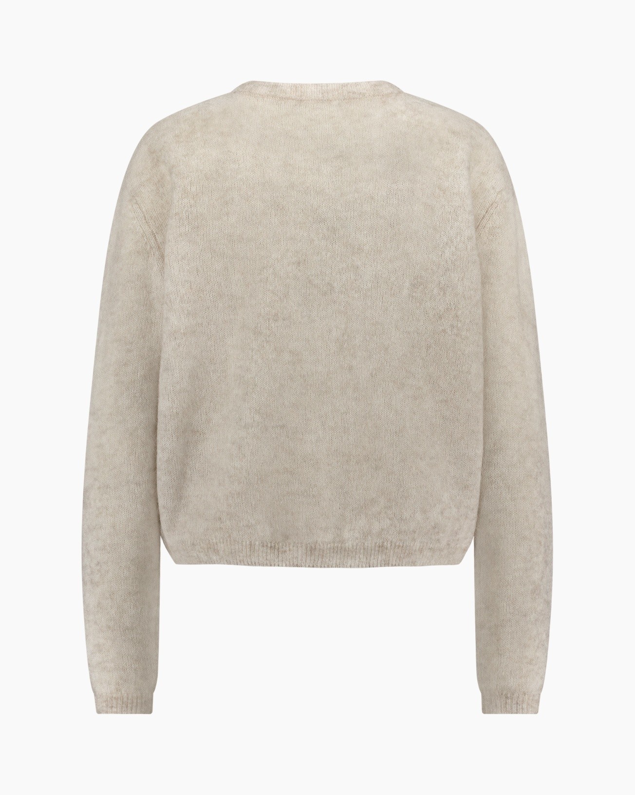 sweater, knit, beige, long_sleeve, crew_neck