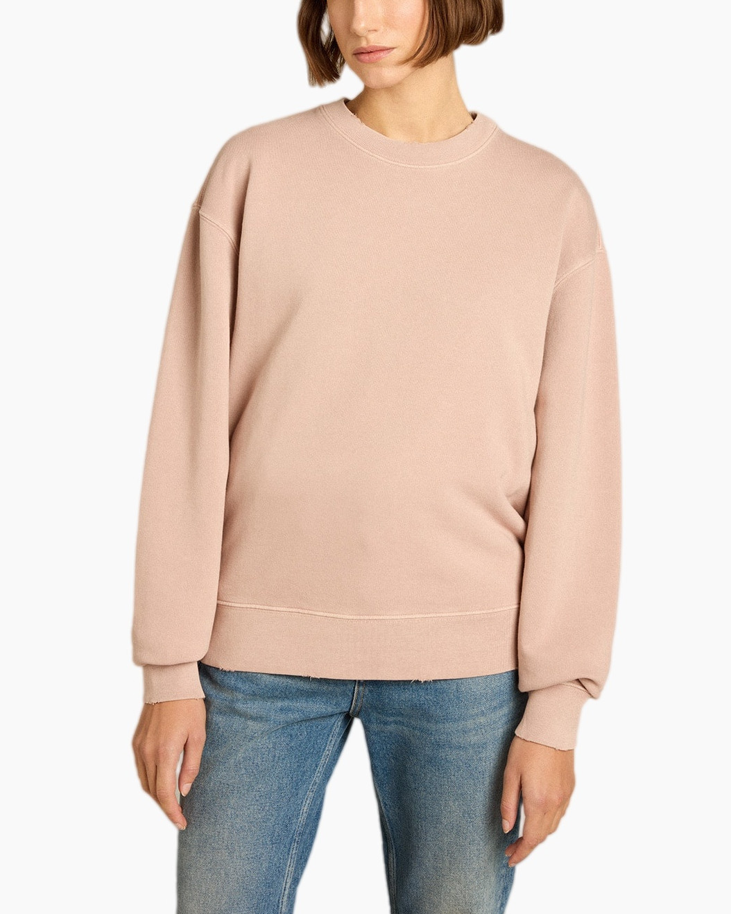 sweatshirt, pullover, pink, long-sleeve, crew-neck